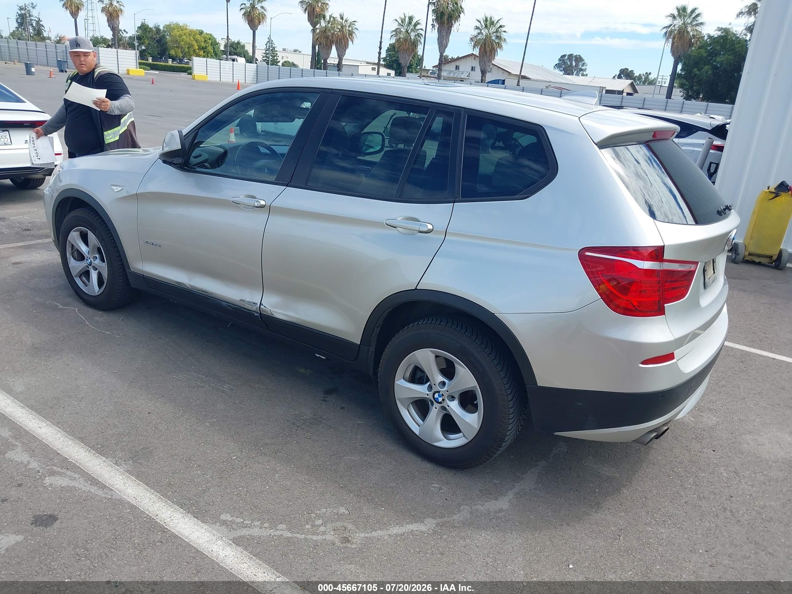 2012 Bmw X3 Xdrive28i Silver vin: 5UXWX5C5XCL722197