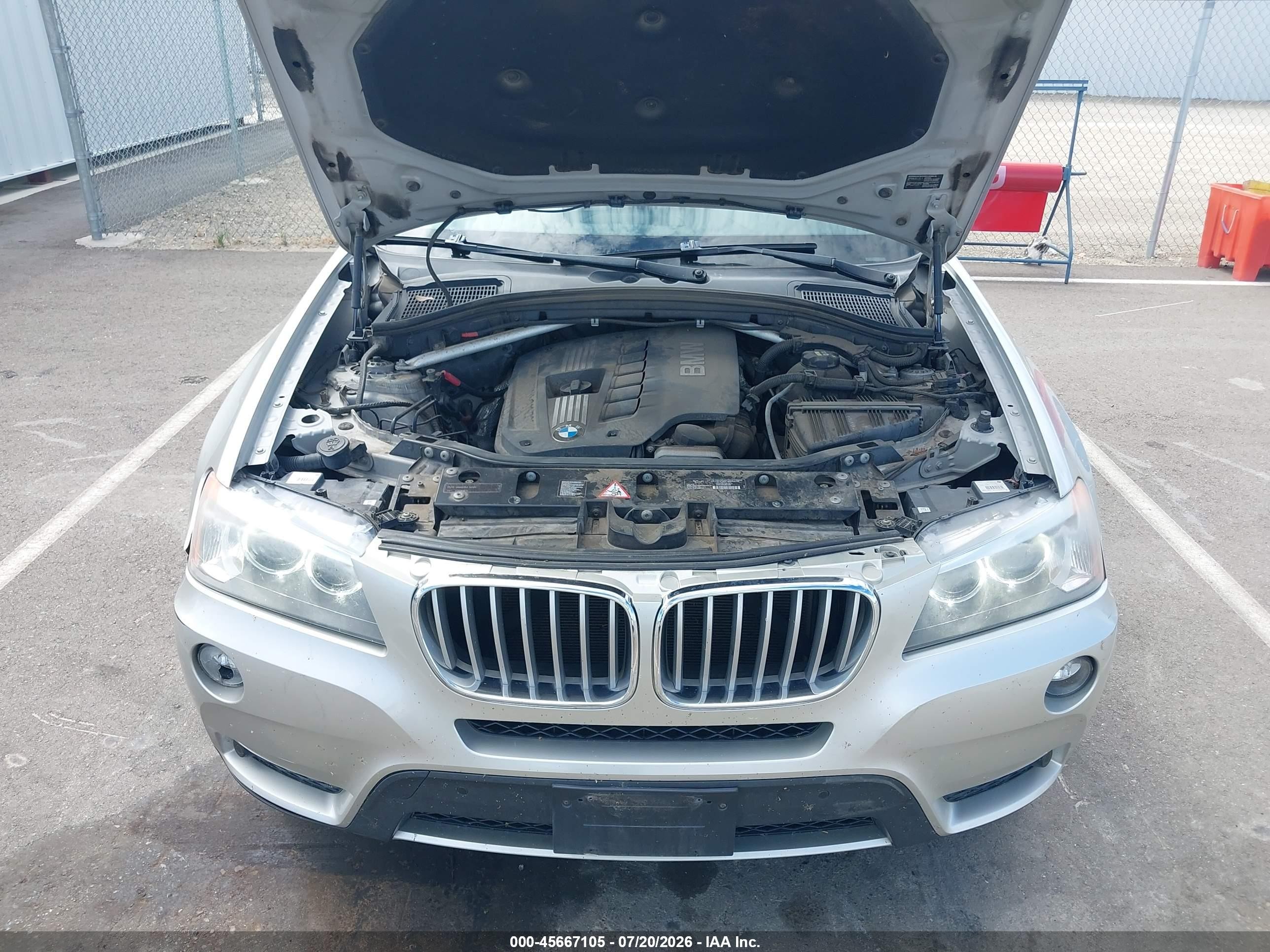 2012 Bmw X3 Xdrive28i Silver vin: 5UXWX5C5XCL722197