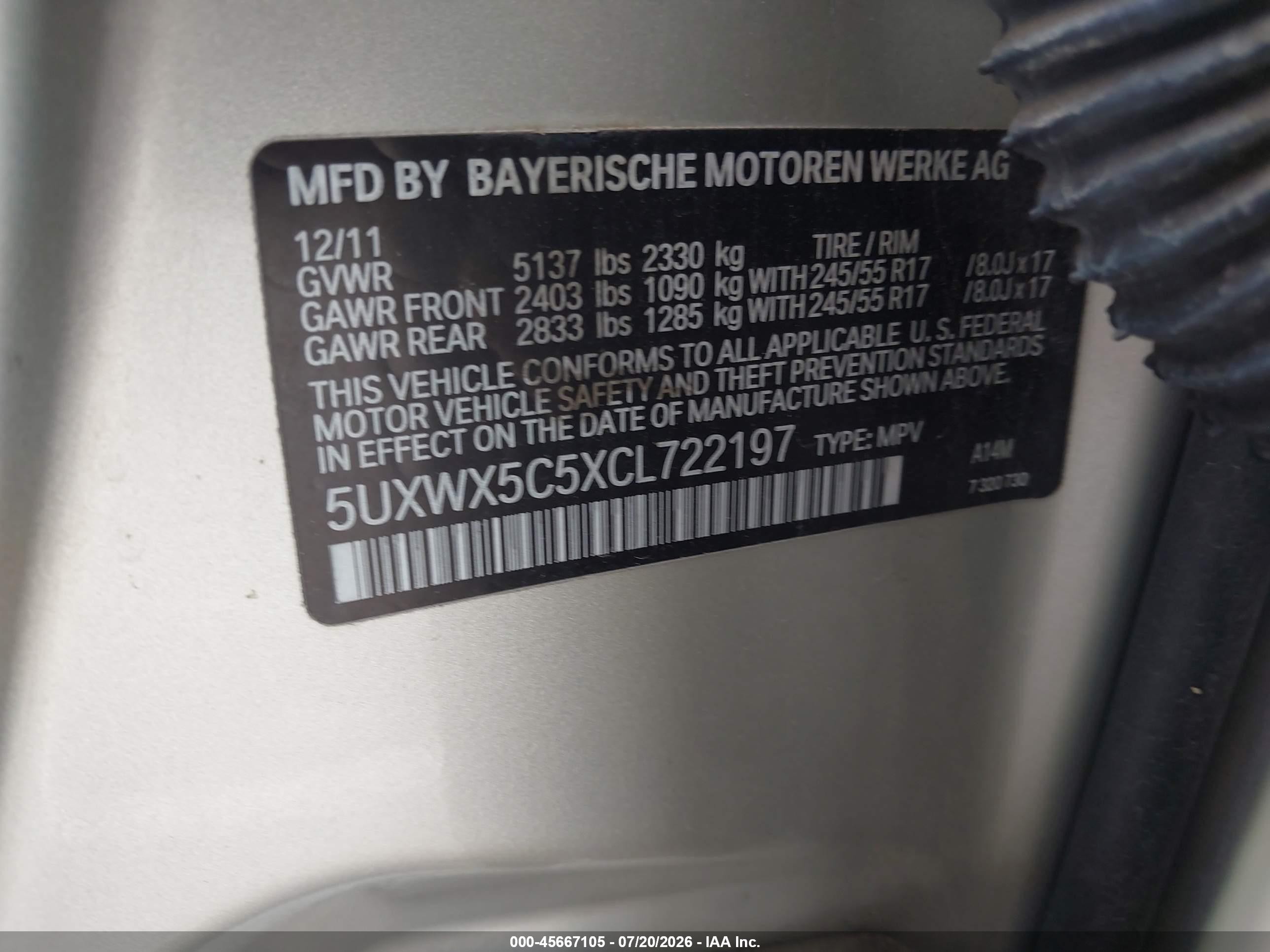 2012 Bmw X3 Xdrive28i Silver vin: 5UXWX5C5XCL722197