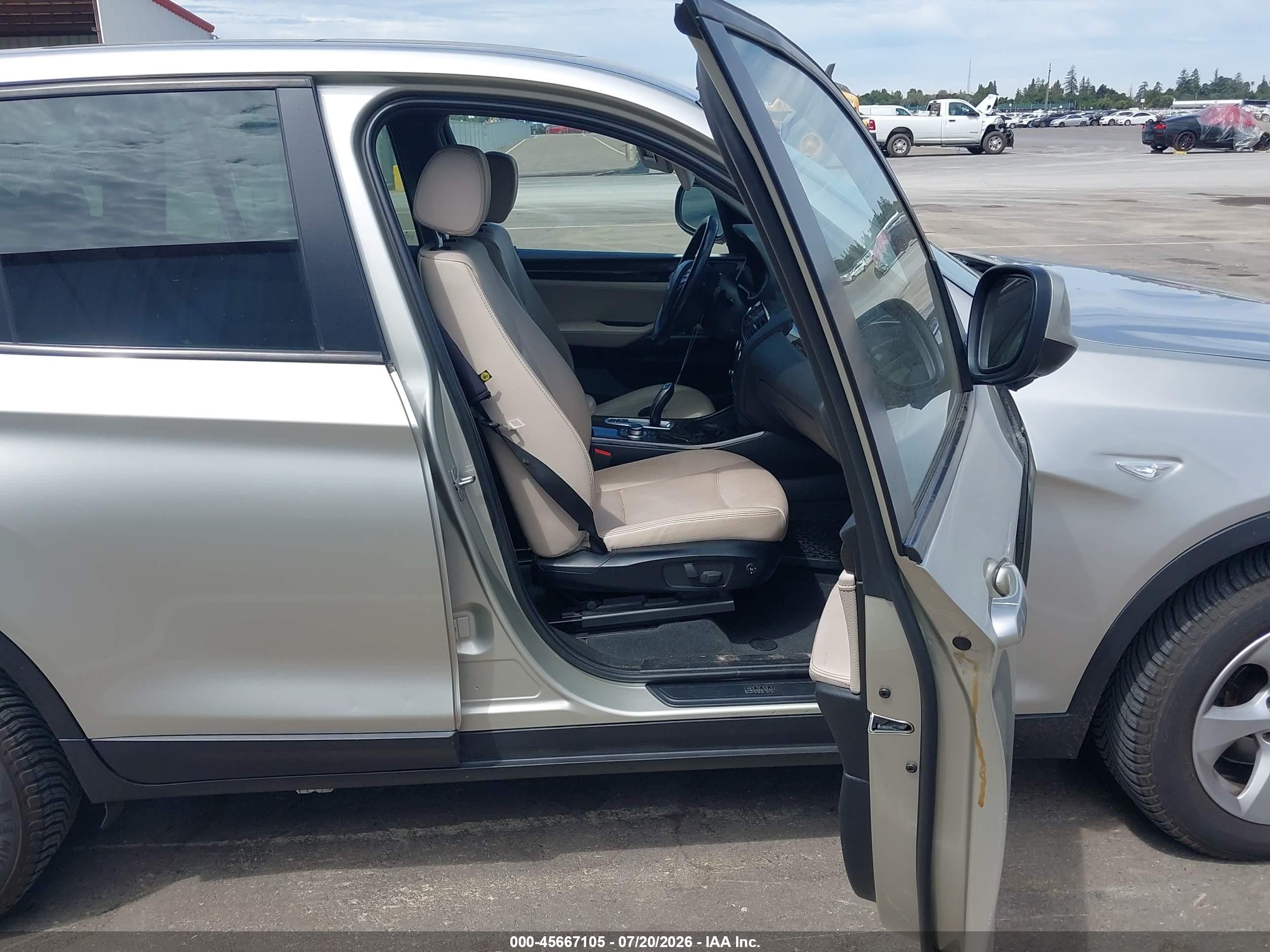 2012 Bmw X3 Xdrive28i Silver vin: 5UXWX5C5XCL722197