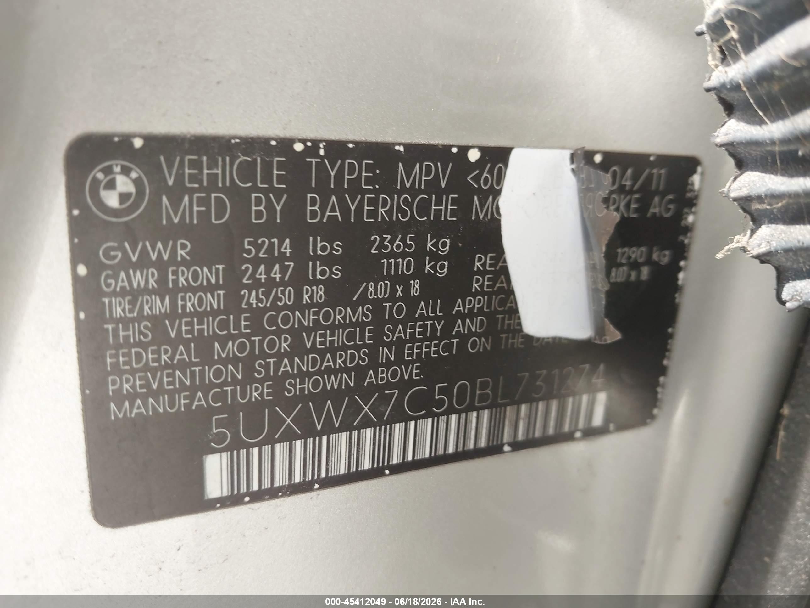 2011 Bmw X3 Xdrive35i Beige vin: 5UXWX7C50BL731274