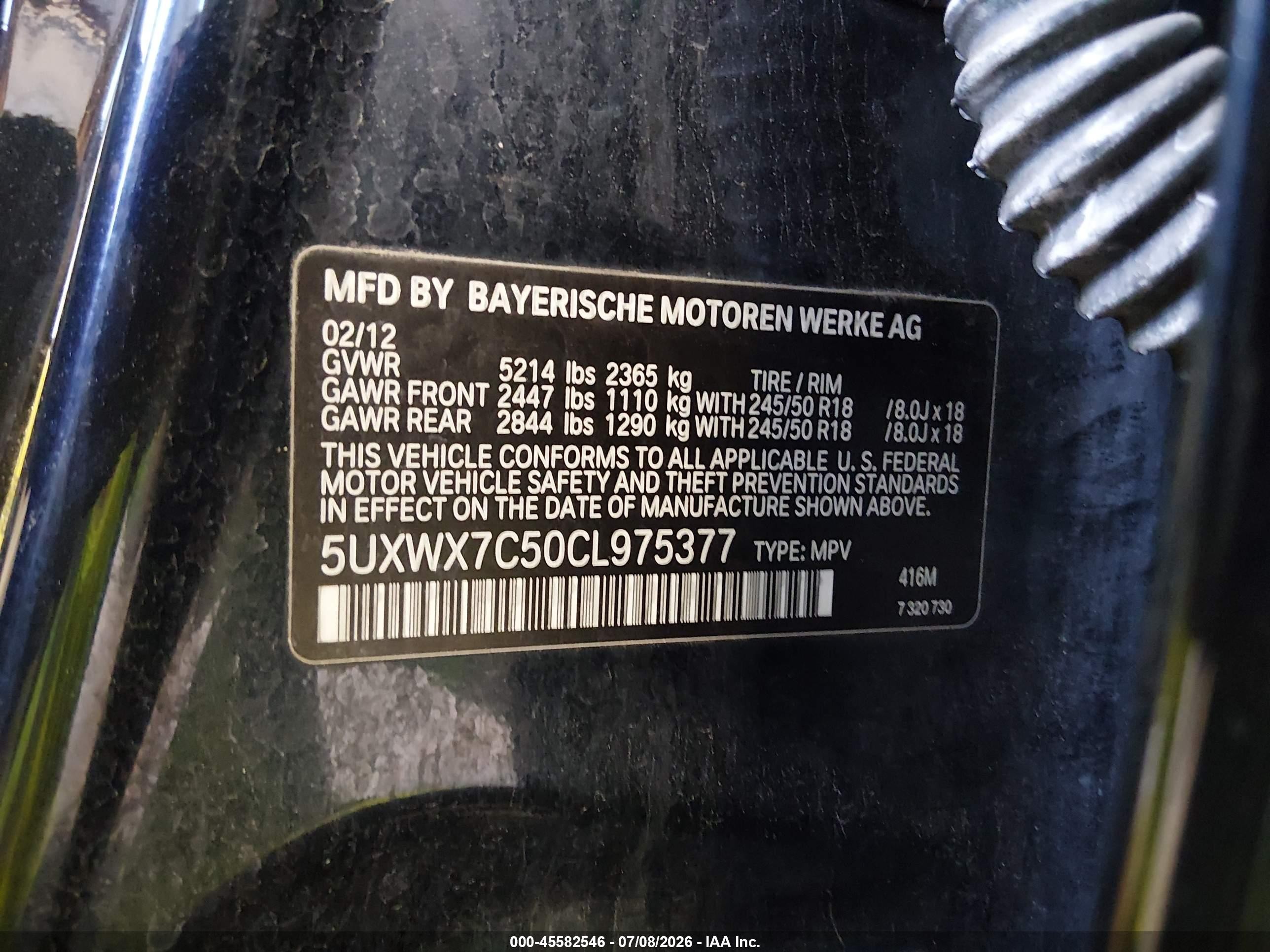 2012 Bmw X3 Xdrive35i Black vin: 5UXWX7C50CL975377