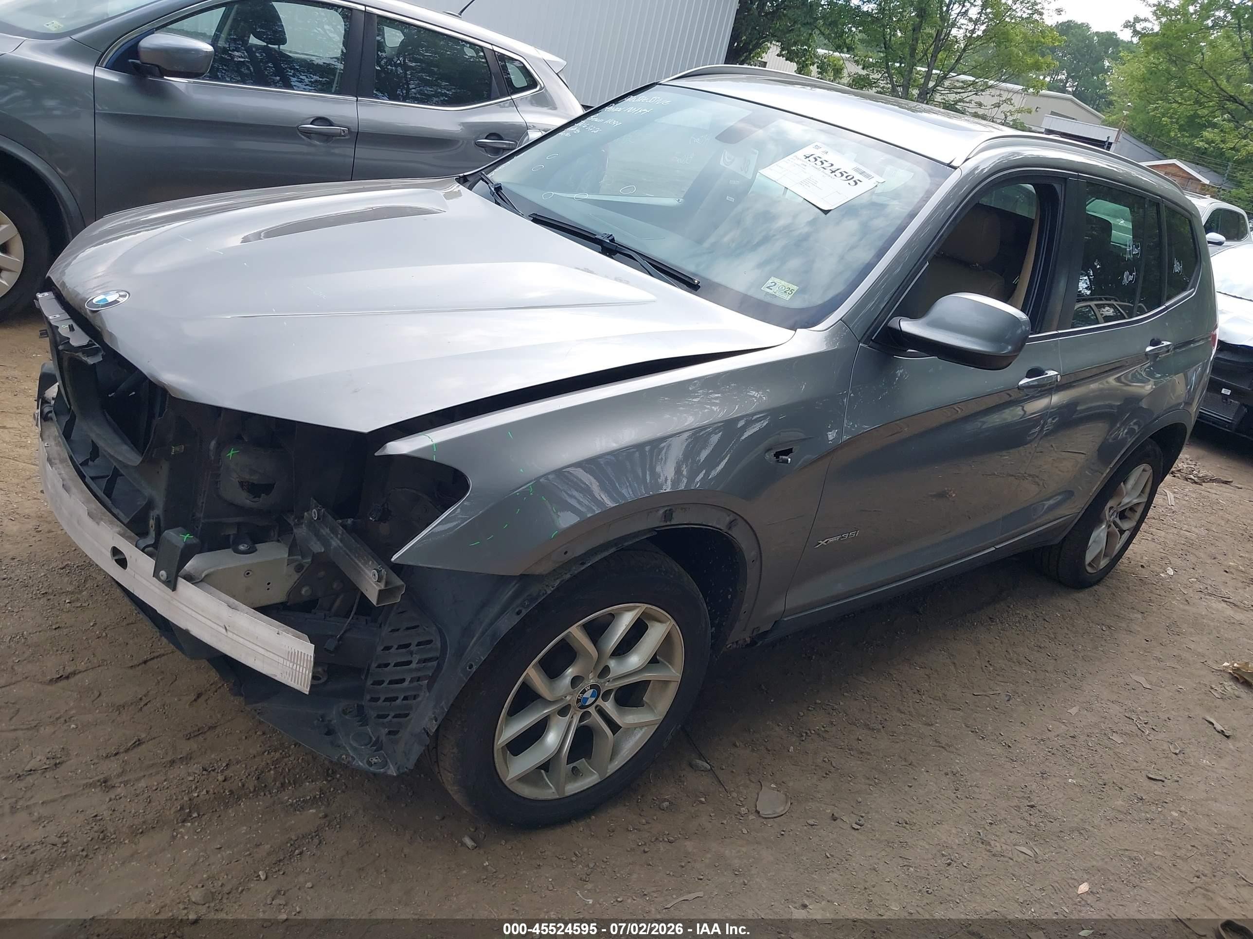 2013 Bmw X3 Xdrive35i Gray vin: 5UXWX7C50DL976840