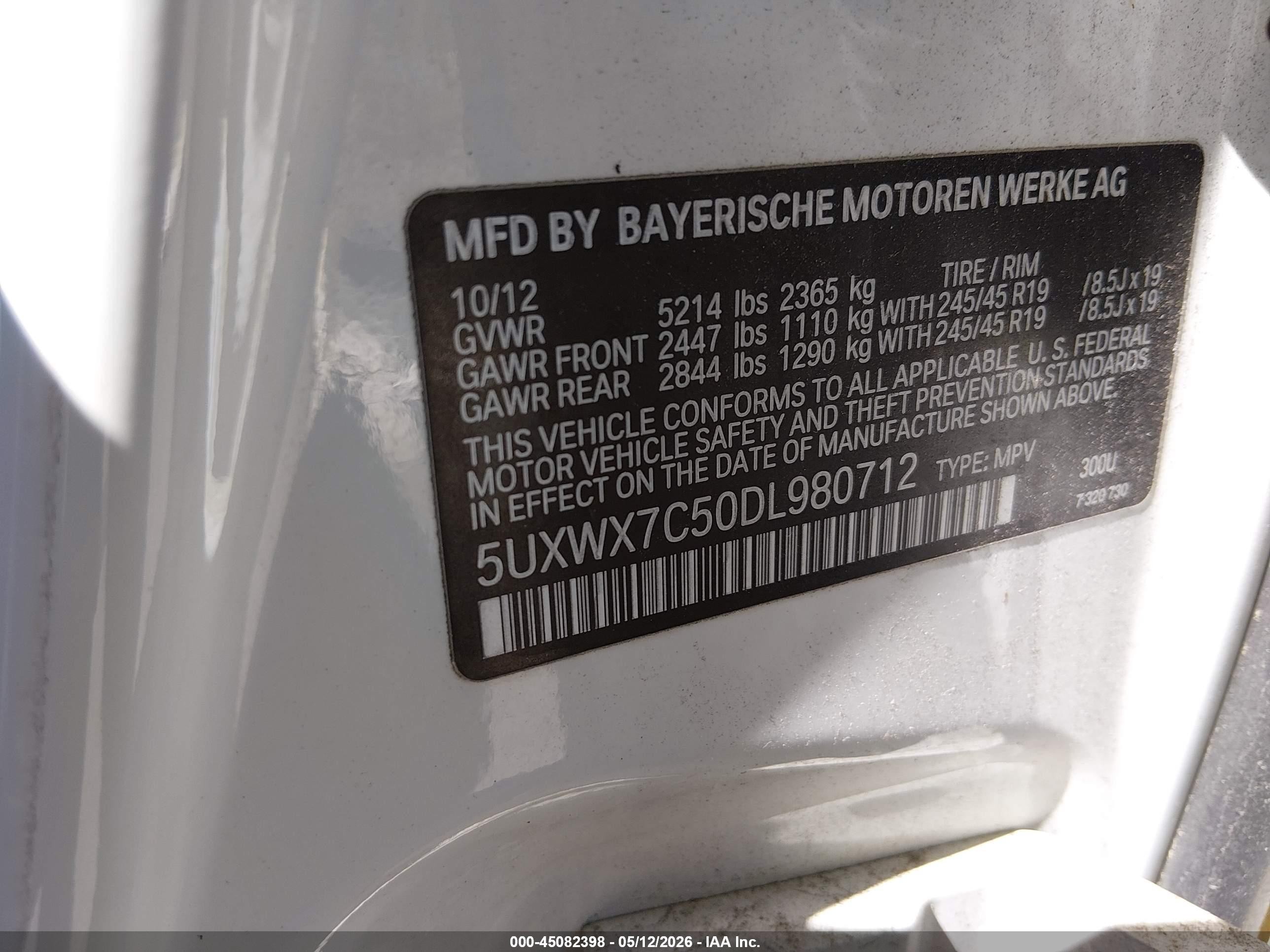2013 Bmw X3 Xdrive35i White vin: 5UXWX7C50DL980712