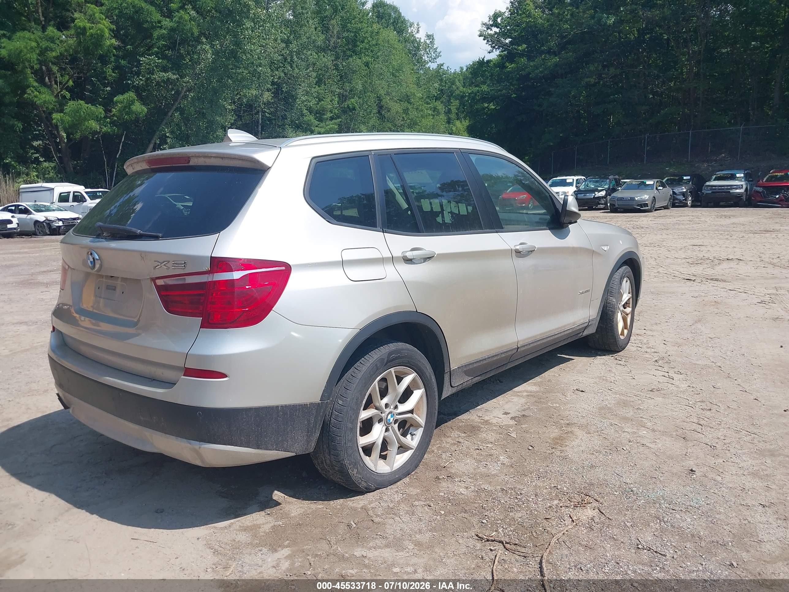 2013 Bmw X3 Xdrive35i Silver vin: 5UXWX7C50DL982461