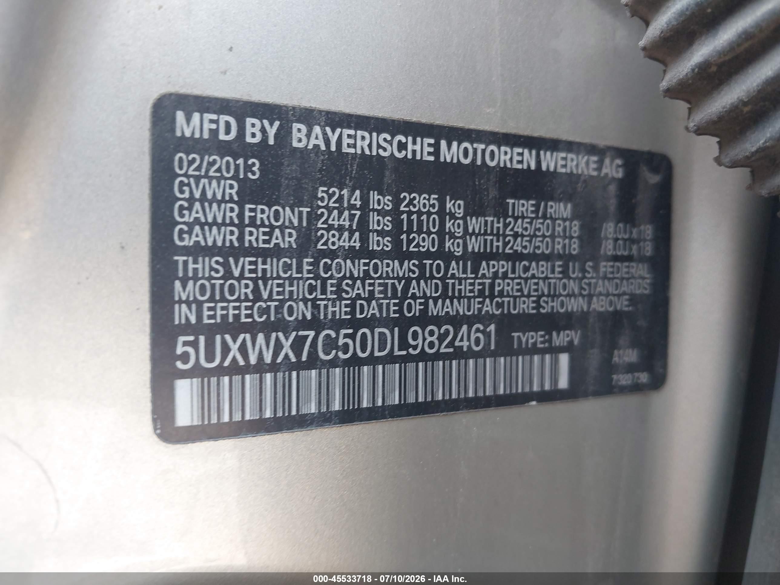 2013 Bmw X3 Xdrive35i Silver vin: 5UXWX7C50DL982461