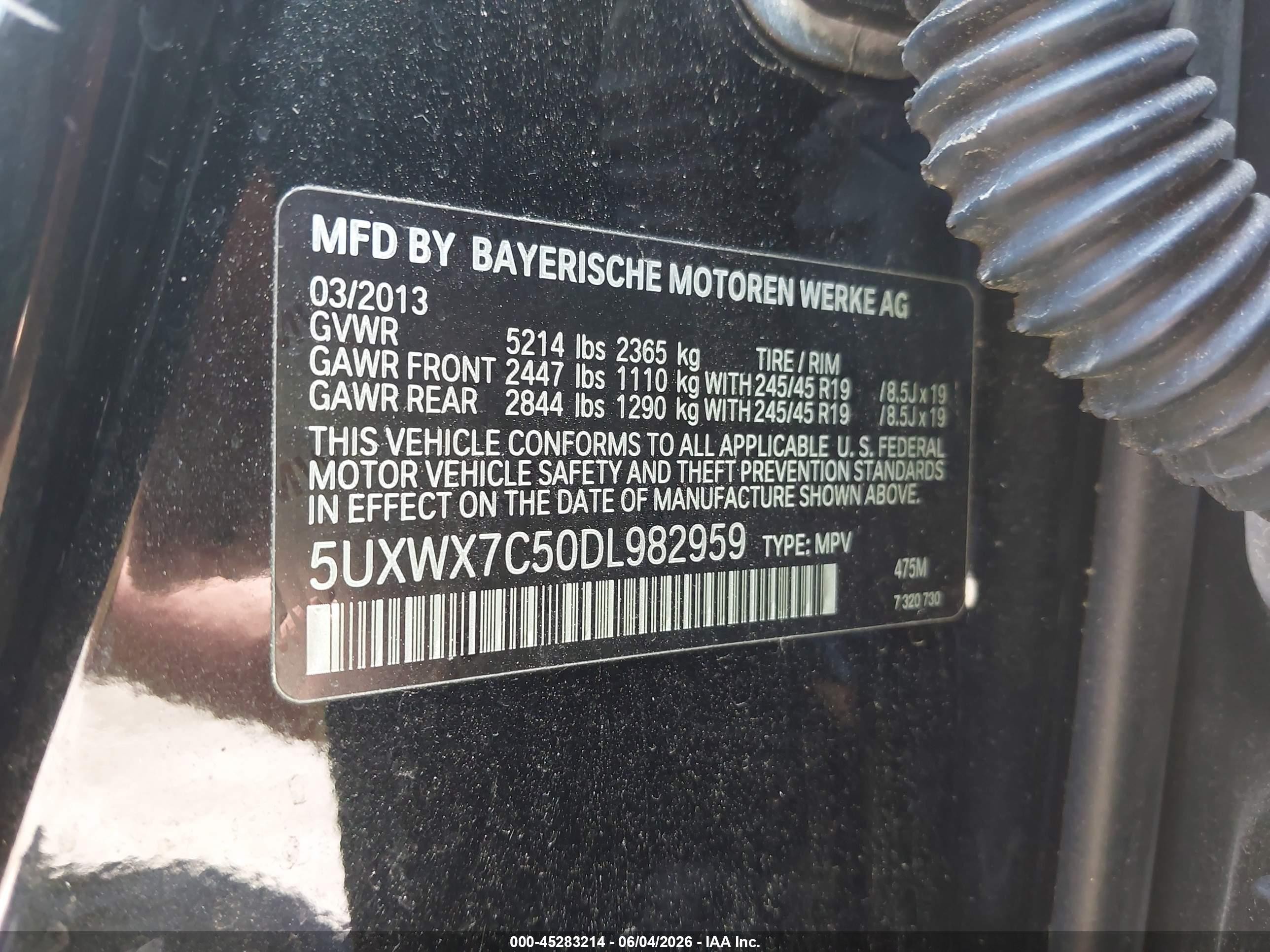 2013 Bmw X3 Xdrive35i Black vin: 5UXWX7C50DL982959