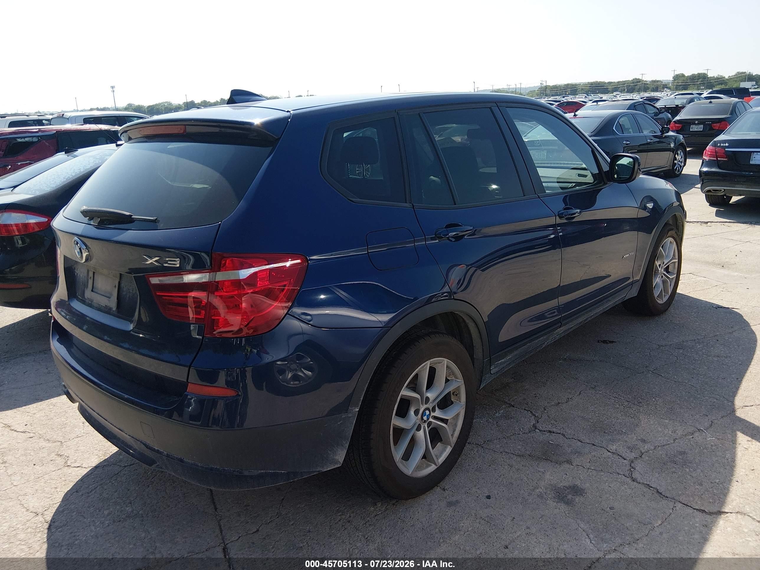 2014 Bmw X3 Xdrive35i Blue vin: 5UXWX7C50E0K31248