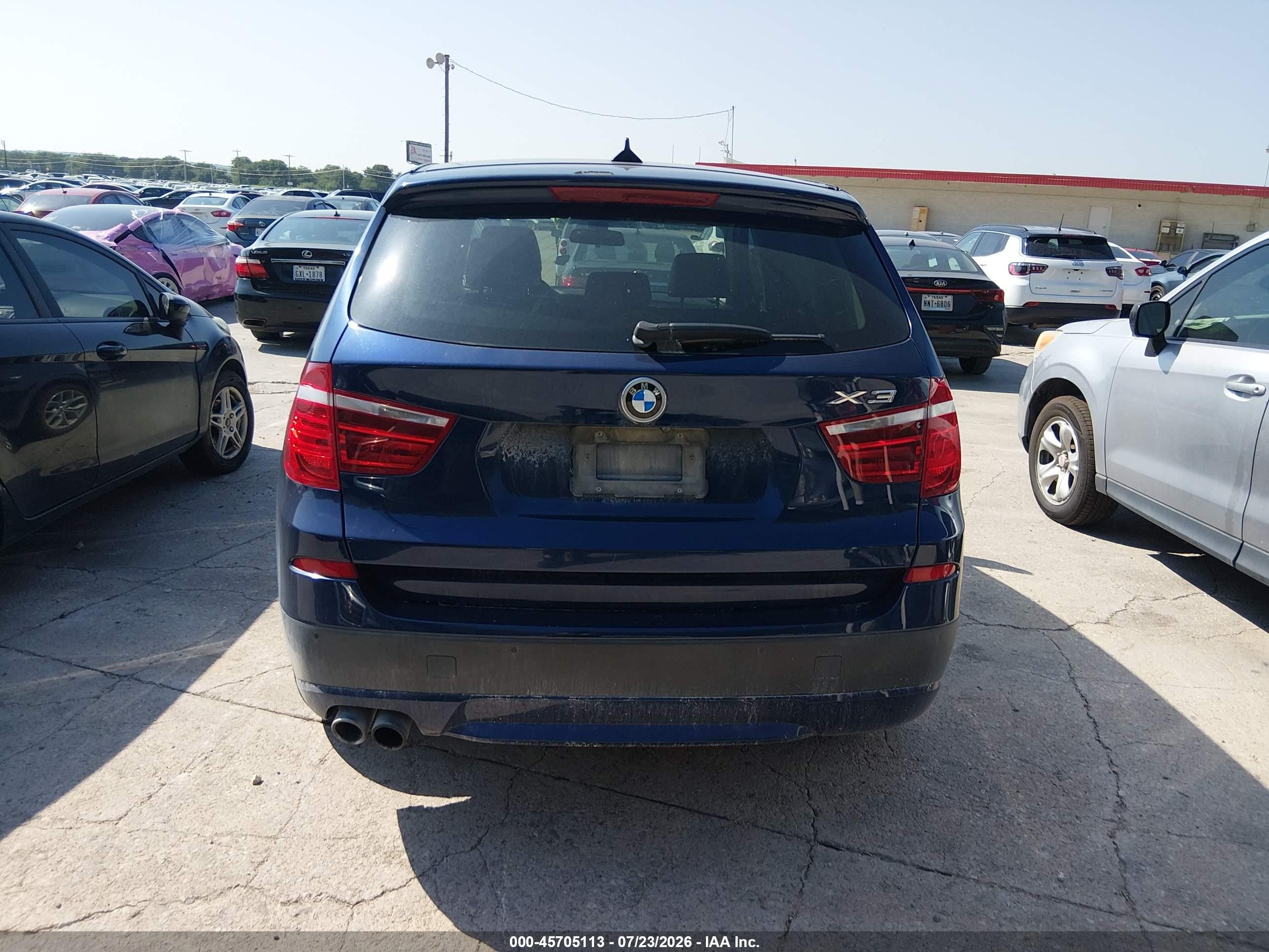 2014 Bmw X3 Xdrive35i Blue vin: 5UXWX7C50E0K31248