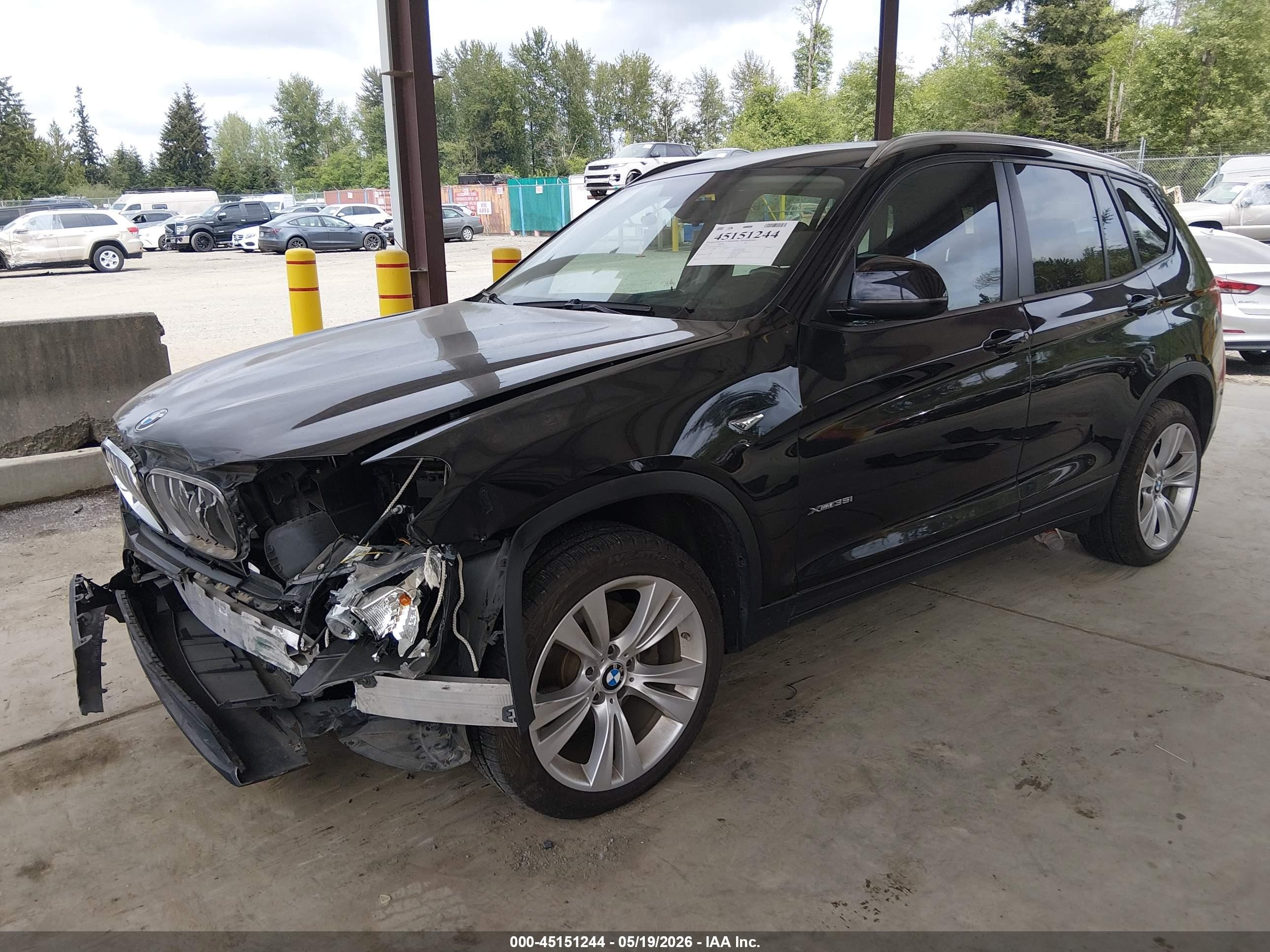 2015 Bmw X3 Xdrive35i Black vin: 5UXWX7C50F0K35219