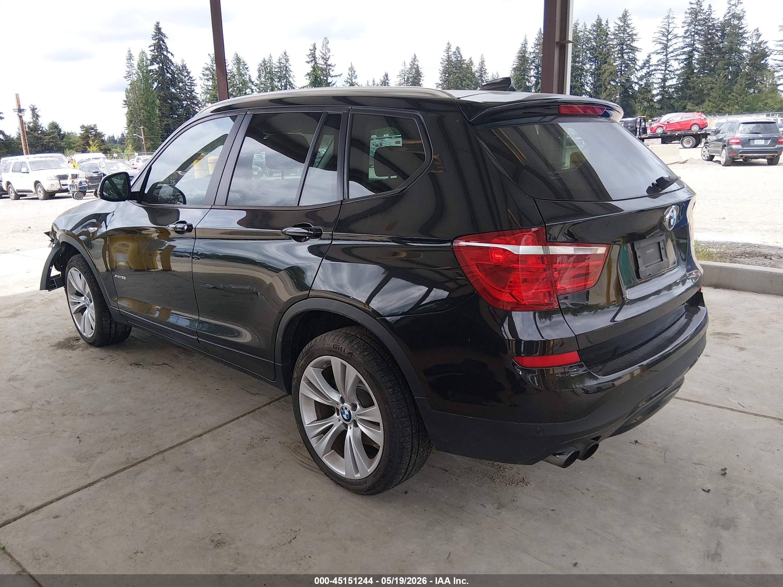 2015 Bmw X3 Xdrive35i Black vin: 5UXWX7C50F0K35219