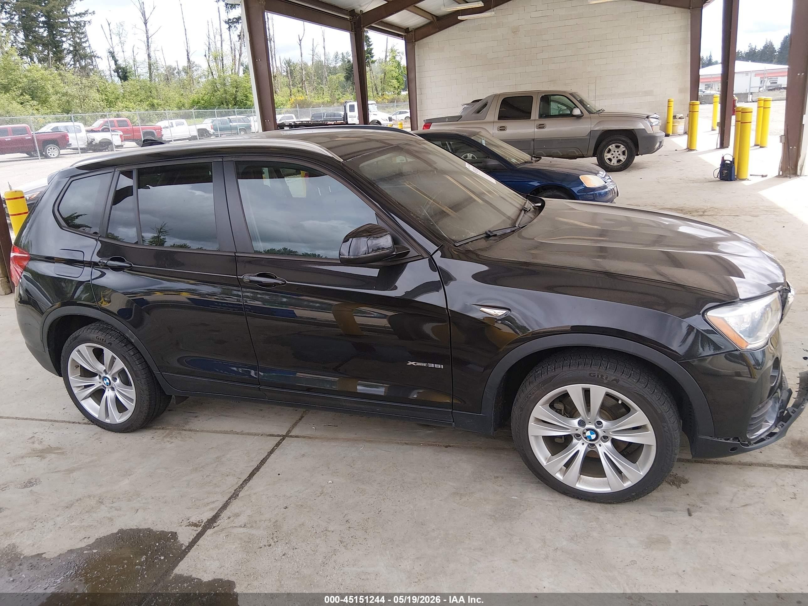 2015 Bmw X3 Xdrive35i Black vin: 5UXWX7C50F0K35219
