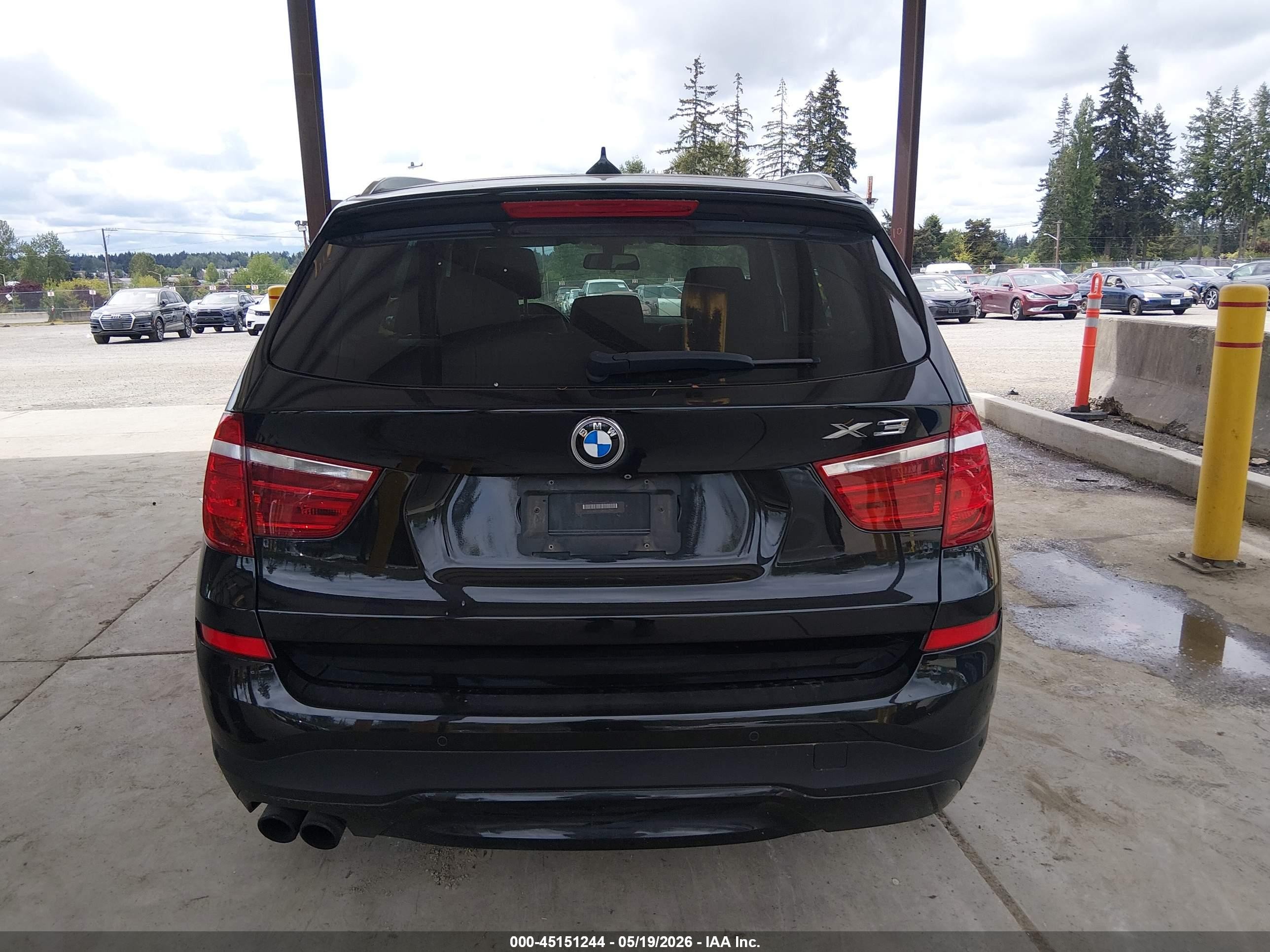 2015 Bmw X3 Xdrive35i Black vin: 5UXWX7C50F0K35219