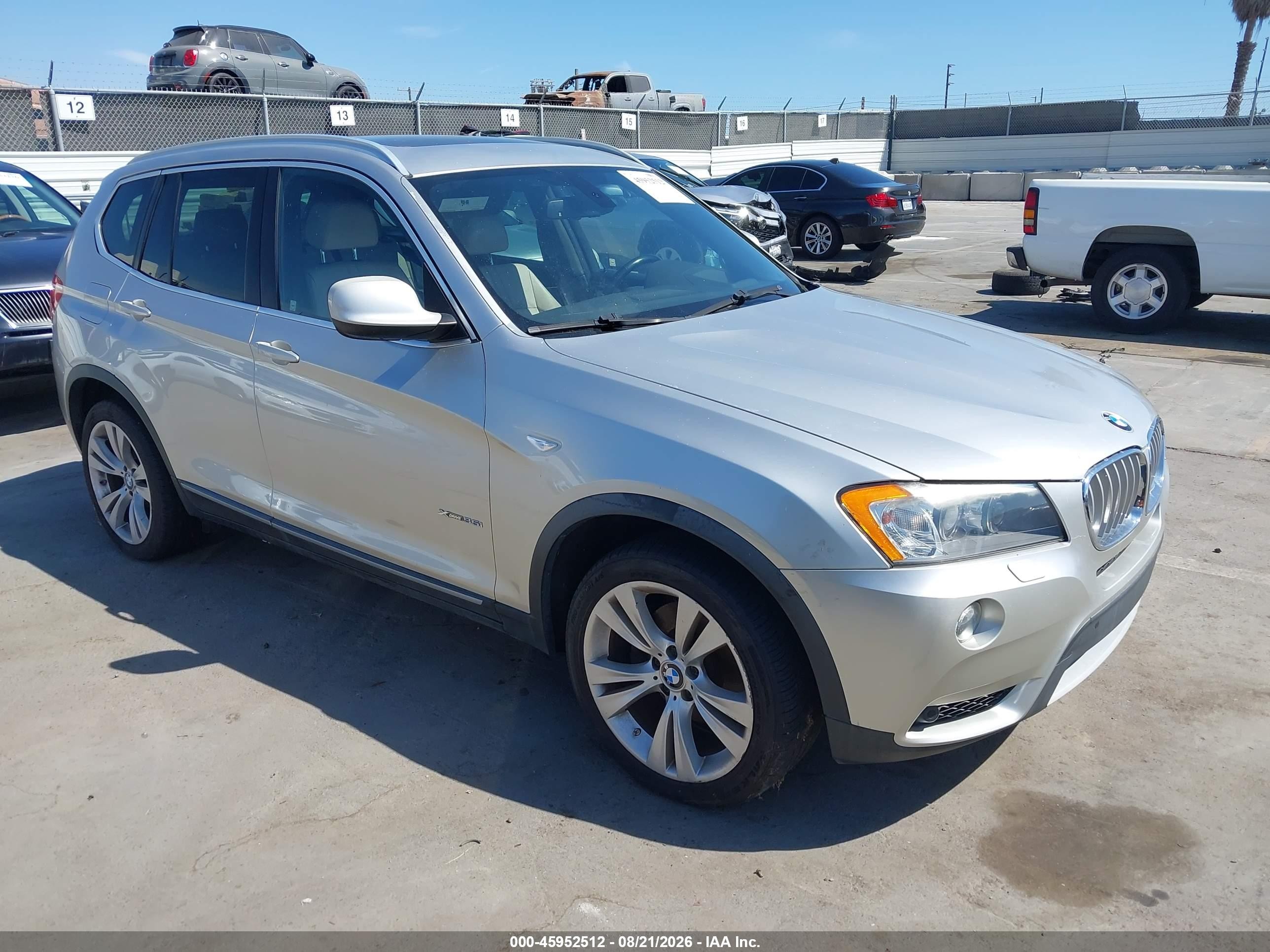 2012 Bmw X3 Xdrive35i Серебряный vin: 5UXWX7C51CL889625