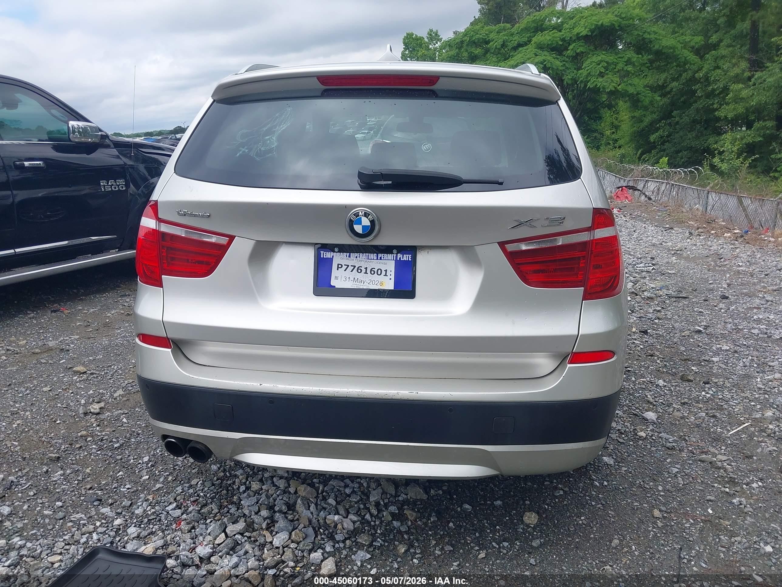 2013 Bmw X3 Xdrive35i Silver vin: 5UXWX7C51DL976524