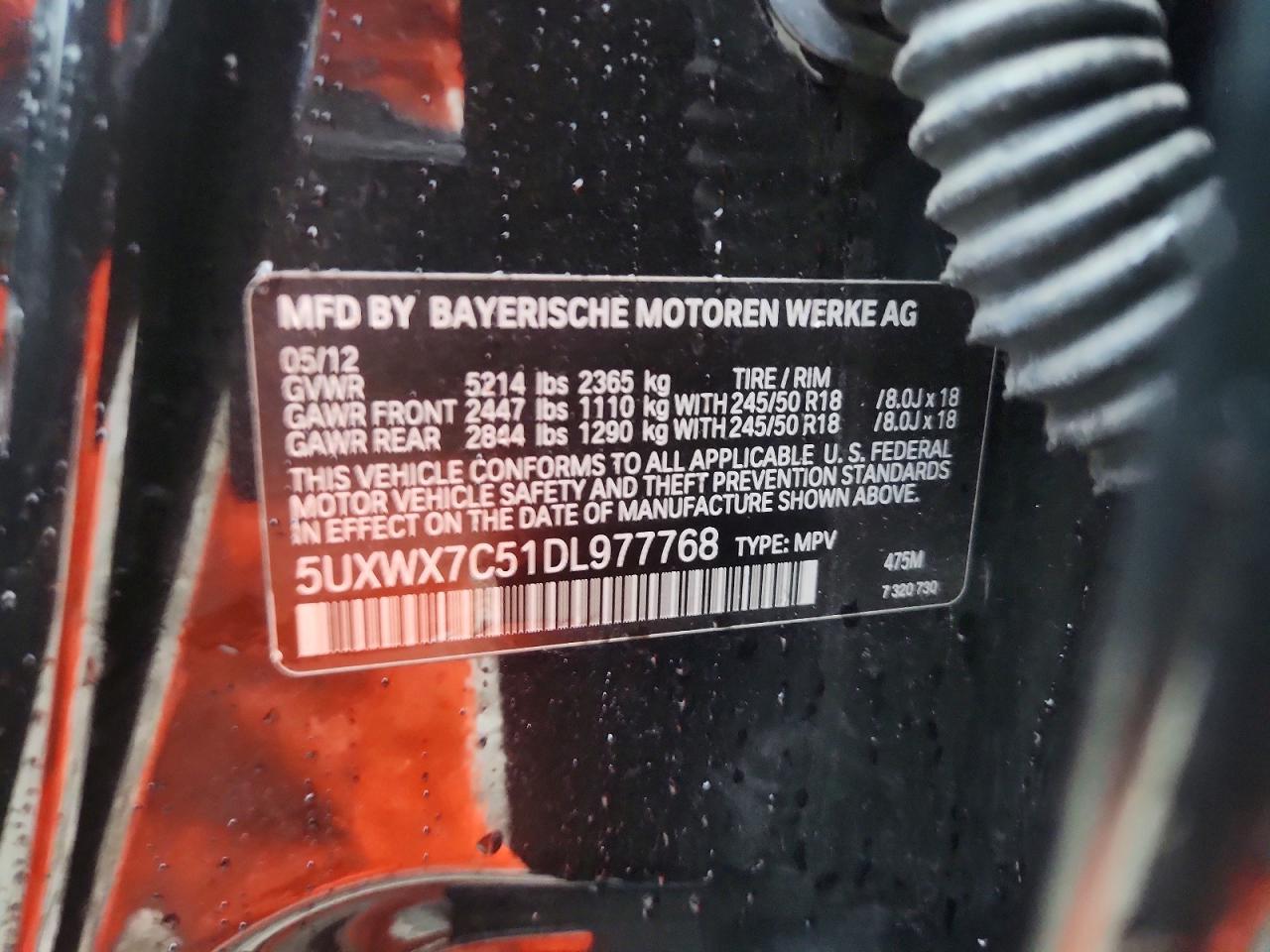 2013 Bmw X3 Xdrive35i Black vin: 5UXWX7C51DL977768