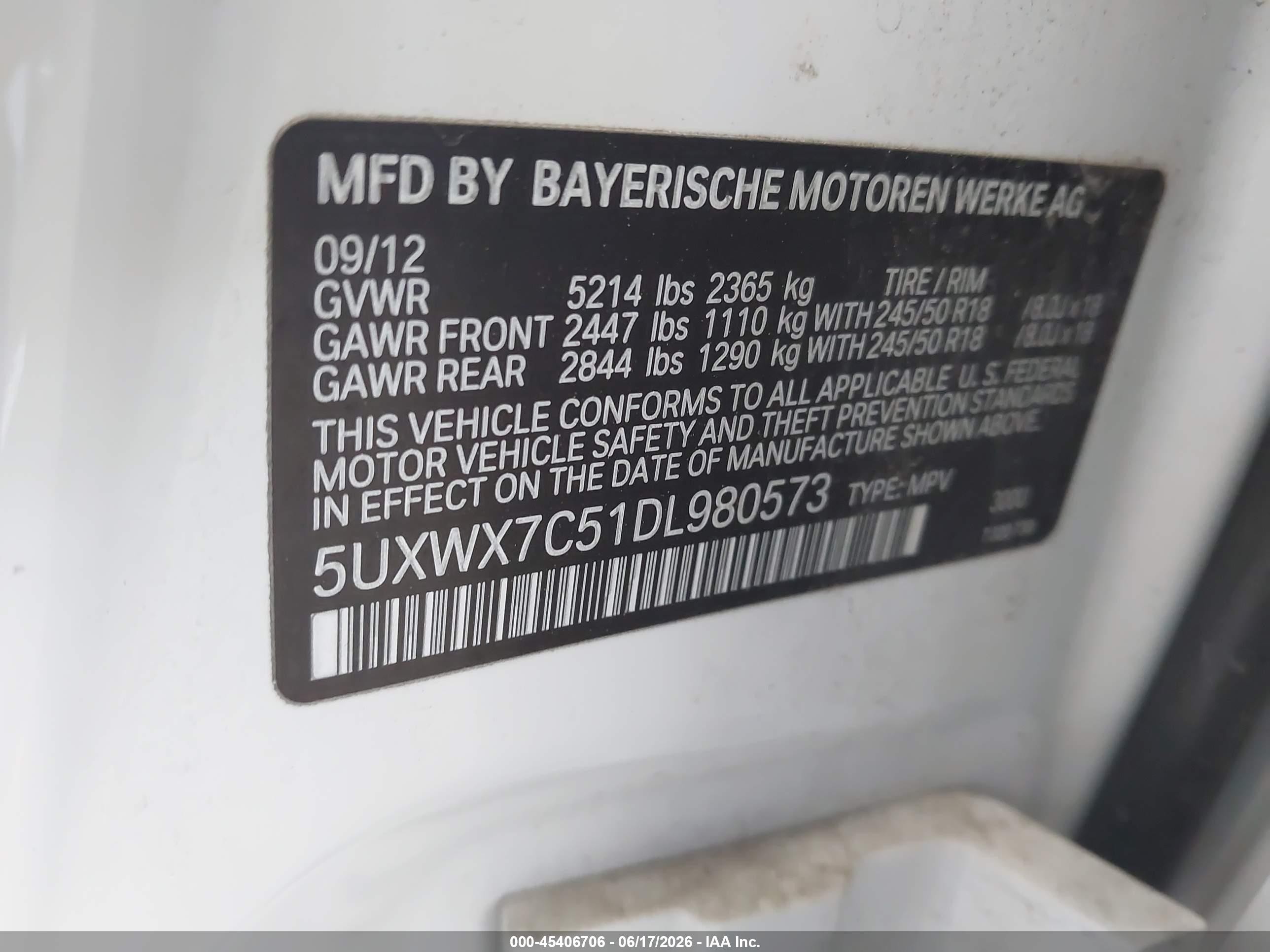 2013 Bmw X3 Xdrive35i White vin: 5UXWX7C51DL980573