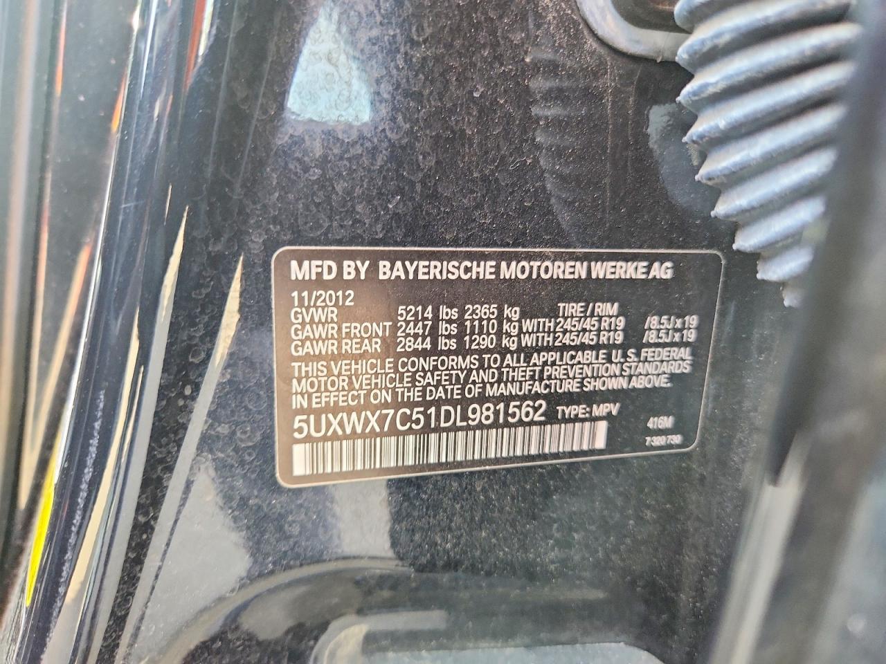 2013 Bmw X3 Xdrive35i Black vin: 5UXWX7C51DL981562