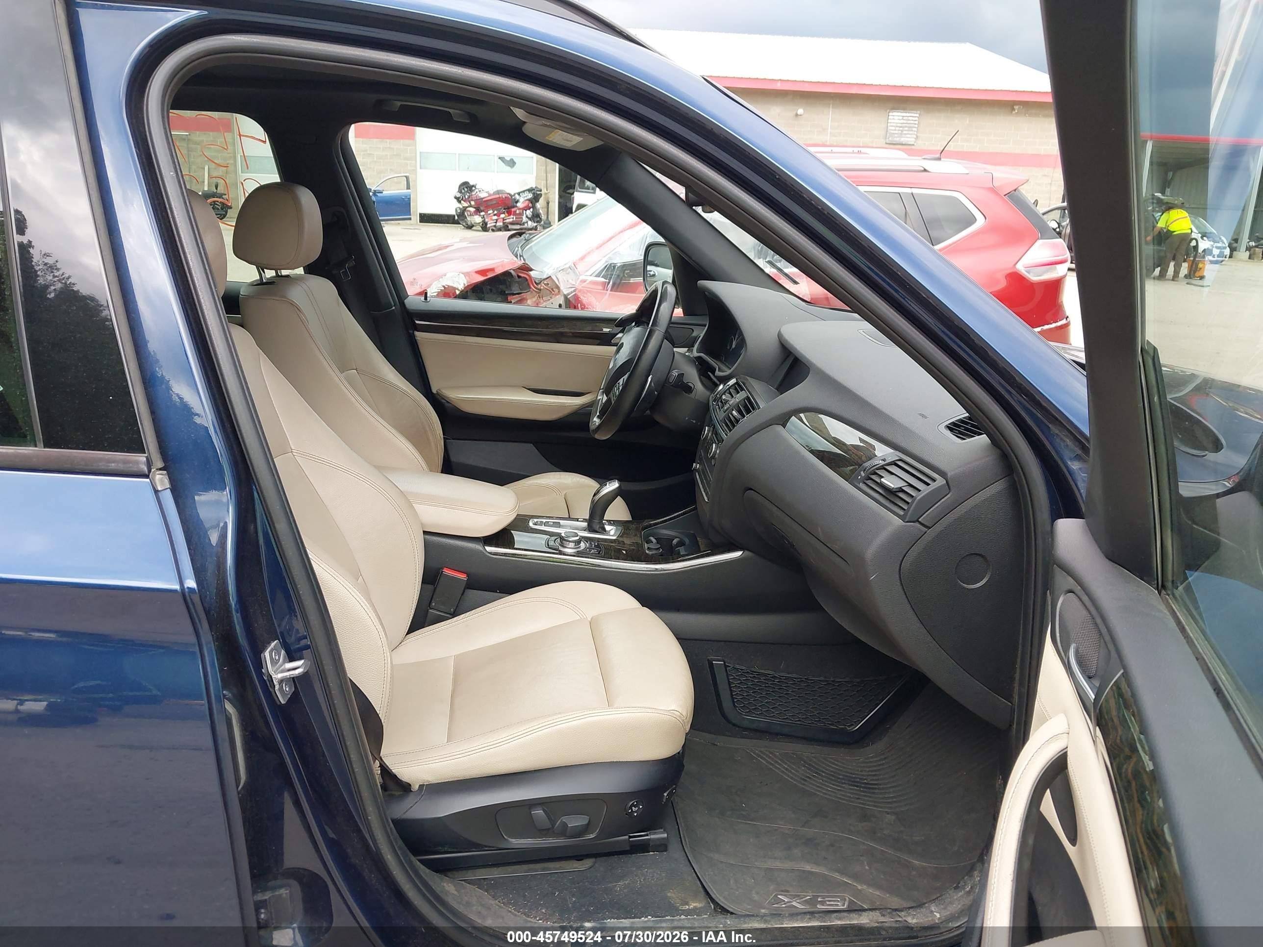 2014 Bmw X3 Xdrive35i Blue vin: 5UXWX7C51E0E81049