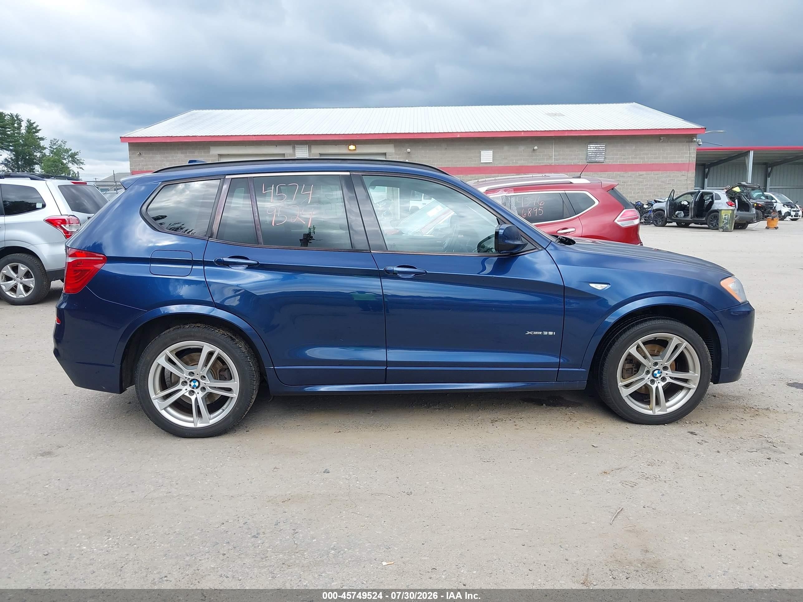 2014 Bmw X3 Xdrive35i Blue vin: 5UXWX7C51E0E81049