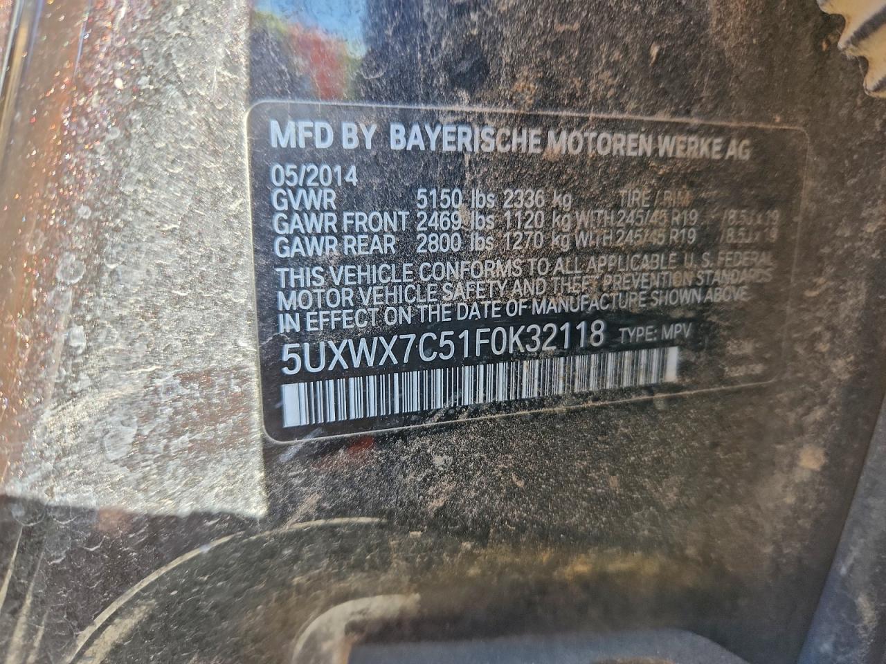 2015 Bmw X3 Xdrive35i Коричневый vin: 5UXWX7C51F0K32118