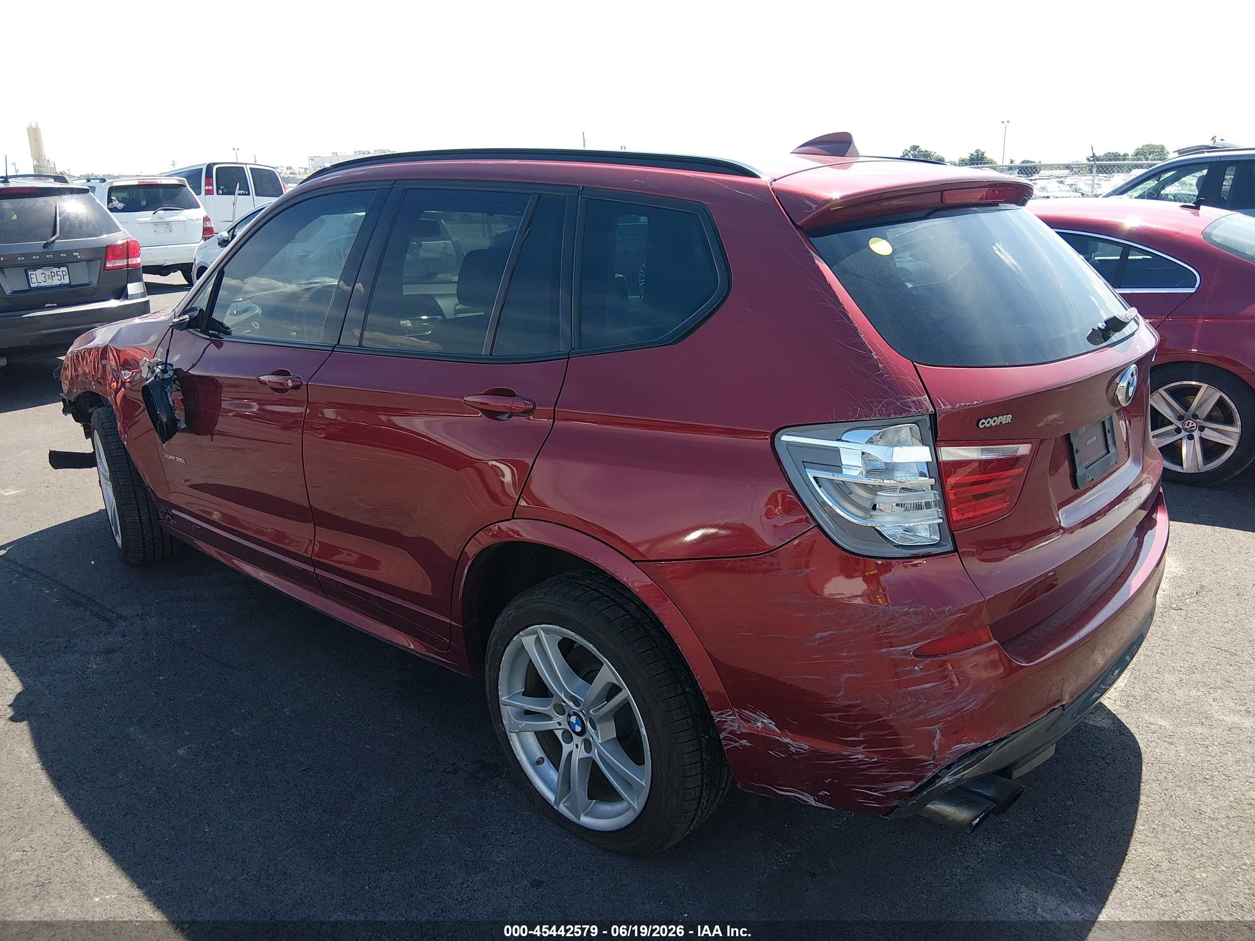 2013 Bmw X3 Xdrive35i Red vin: 5UXWX7C52DL980761