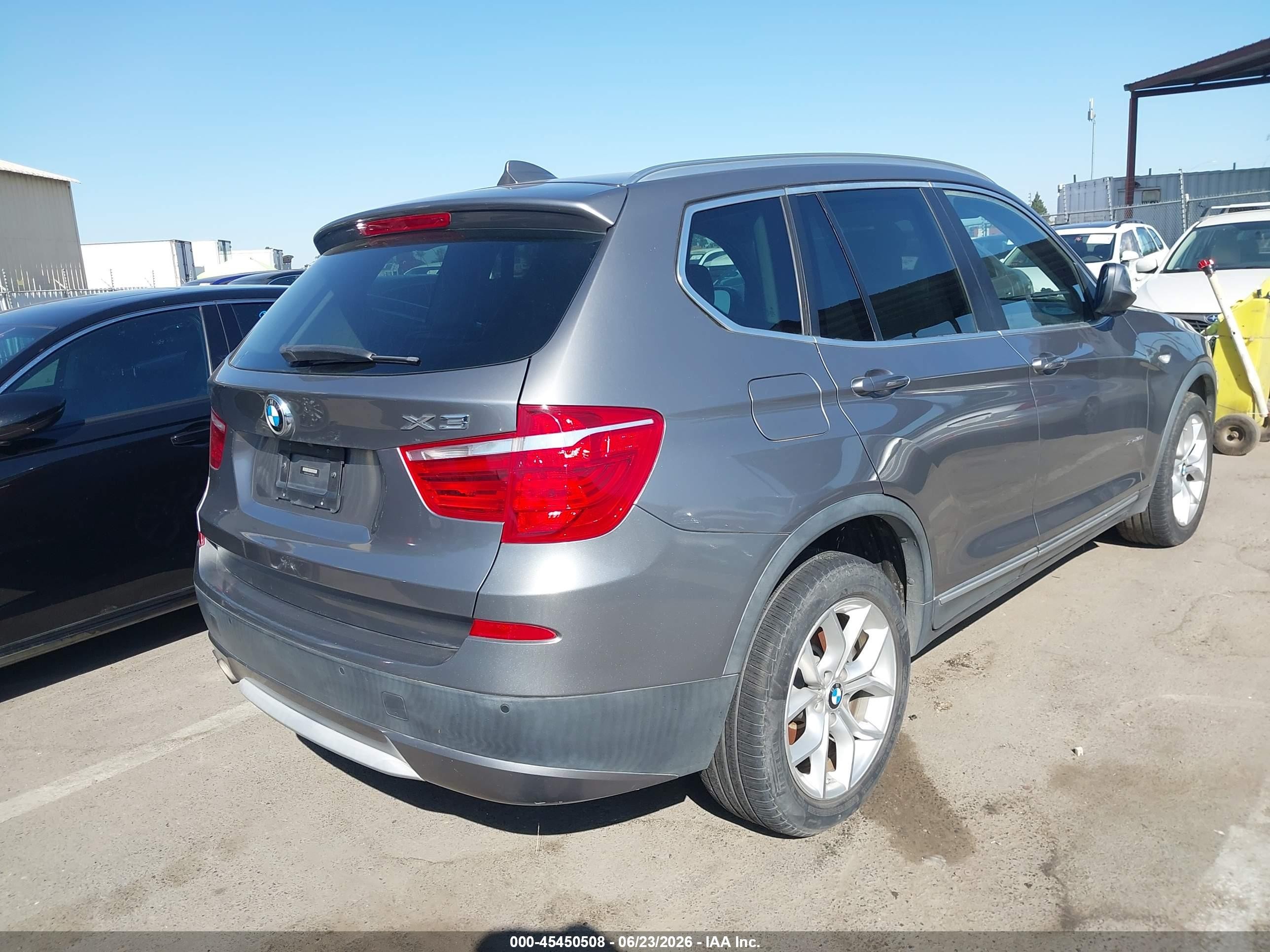 2011 Bmw X3 Xdrive35i Gray vin: 5UXWX7C53BLT78805