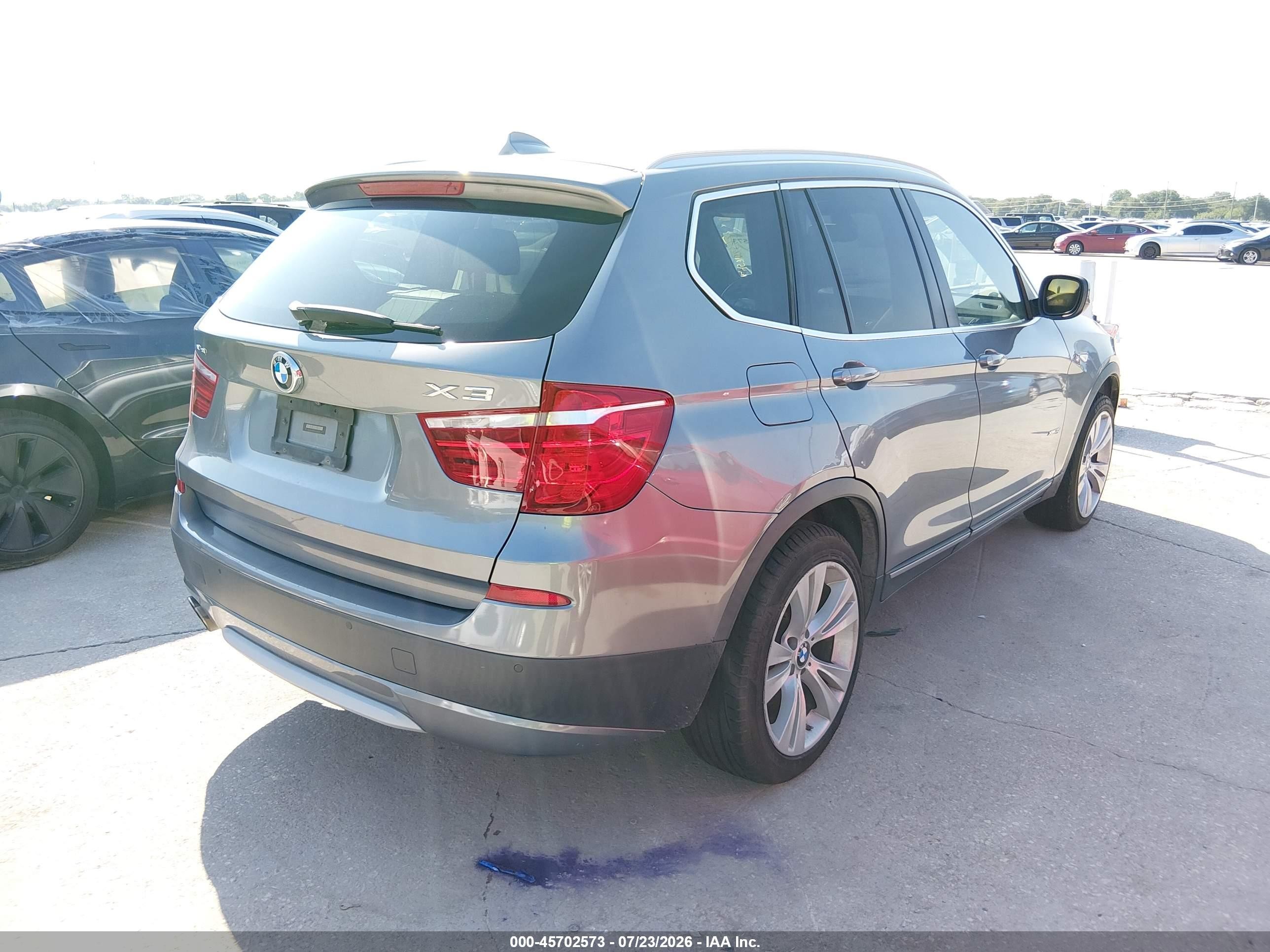 2012 Bmw X3 Xdrive35i Silver vin: 5UXWX7C53CL736521