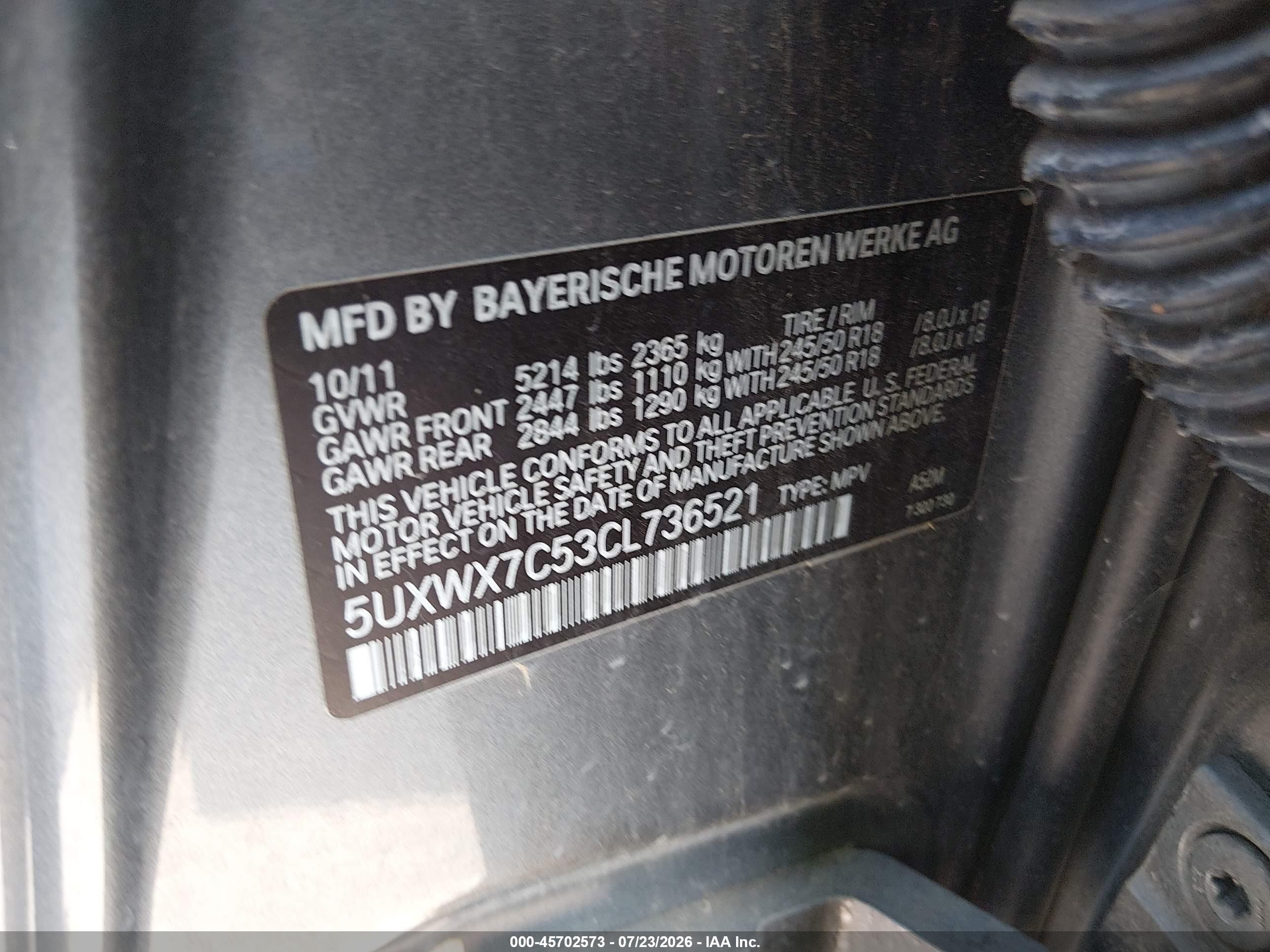 2012 Bmw X3 Xdrive35i Silver vin: 5UXWX7C53CL736521