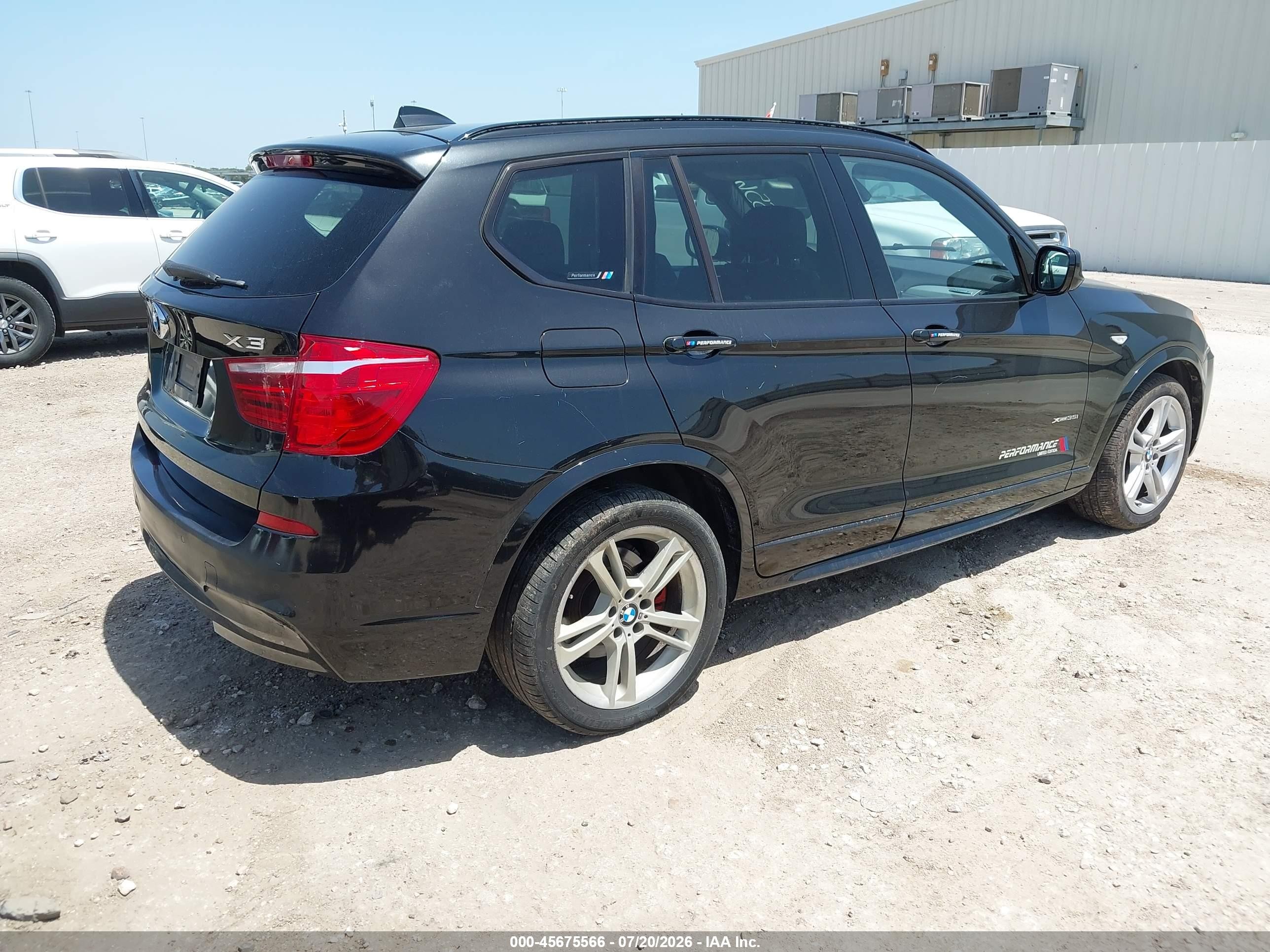 2012 Bmw X3 Xdrive35i Black vin: 5UXWX7C53CL975227