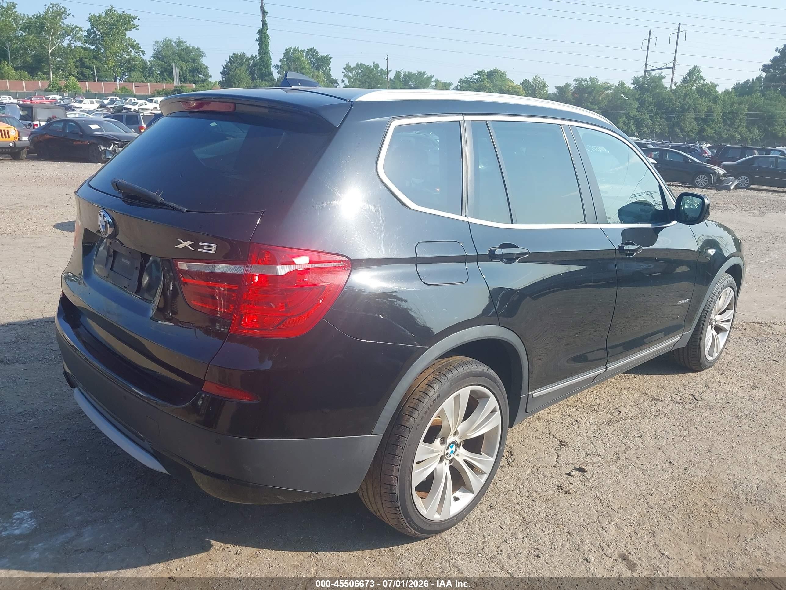 2013 Bmw X3 Xdrive35i Black vin: 5UXWX7C53DL980218