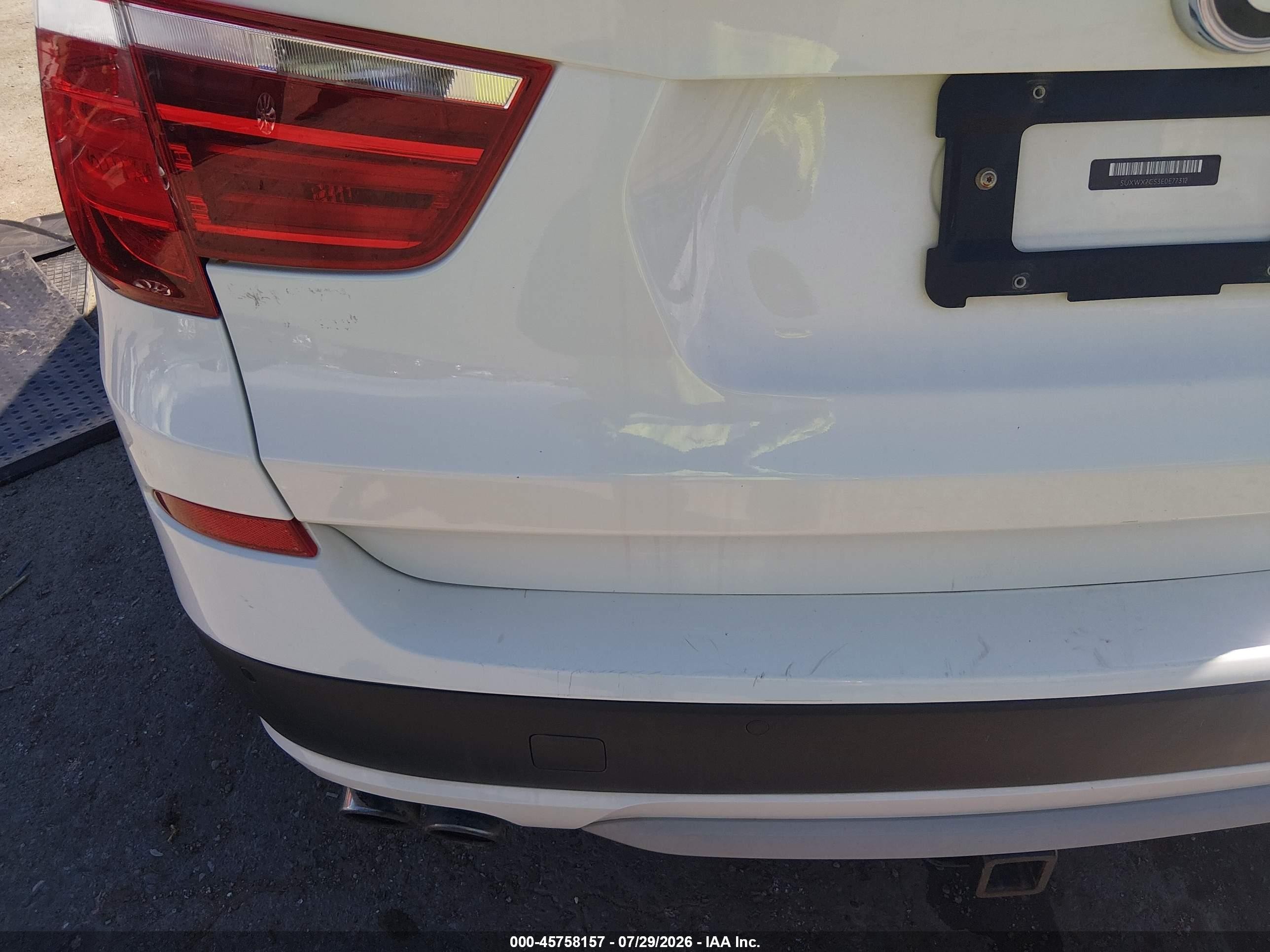 2014 Bmw X3 Xdrive35i White vin: 5UXWX7C53E0E77312