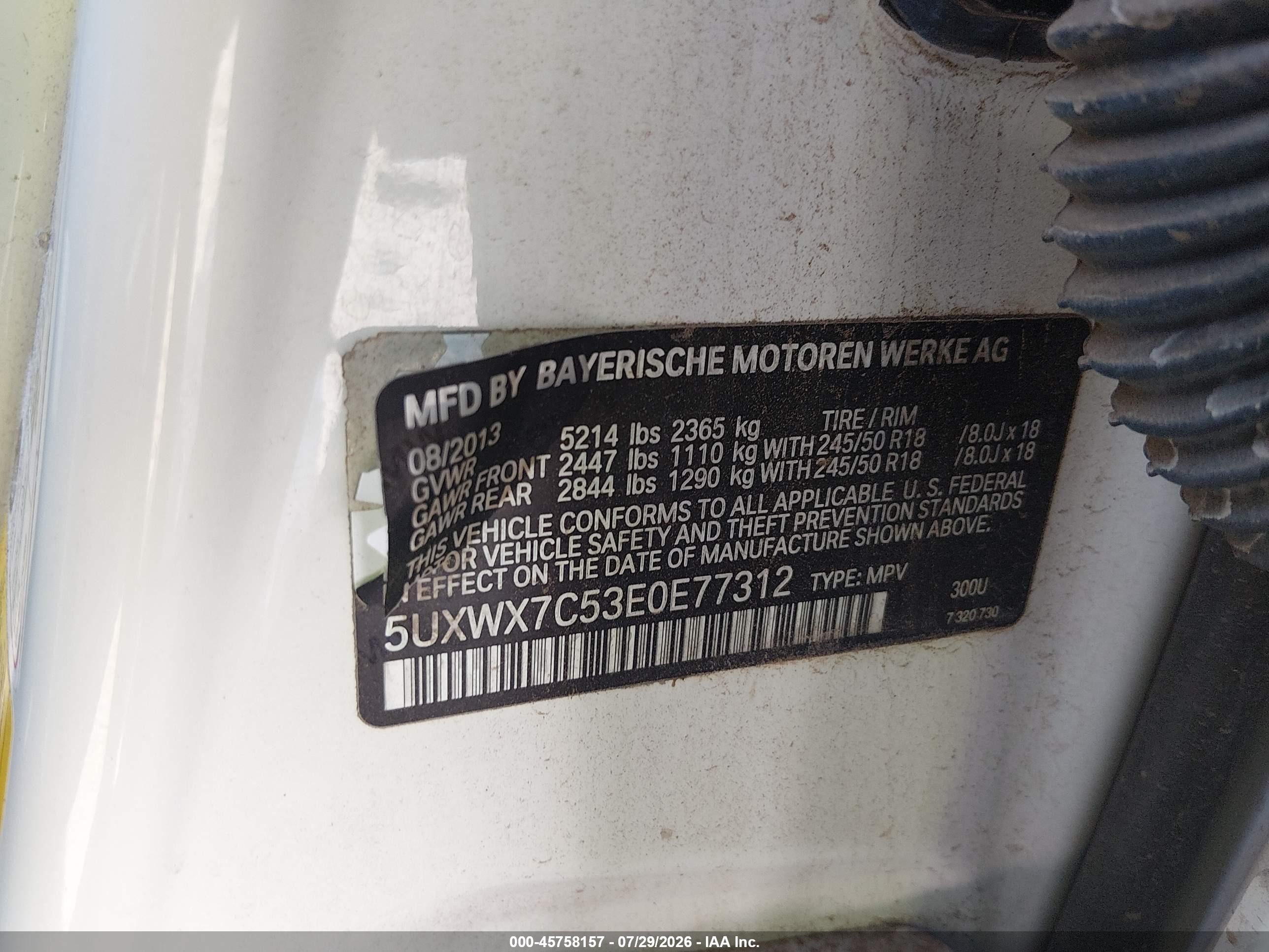 2014 Bmw X3 Xdrive35i White vin: 5UXWX7C53E0E77312