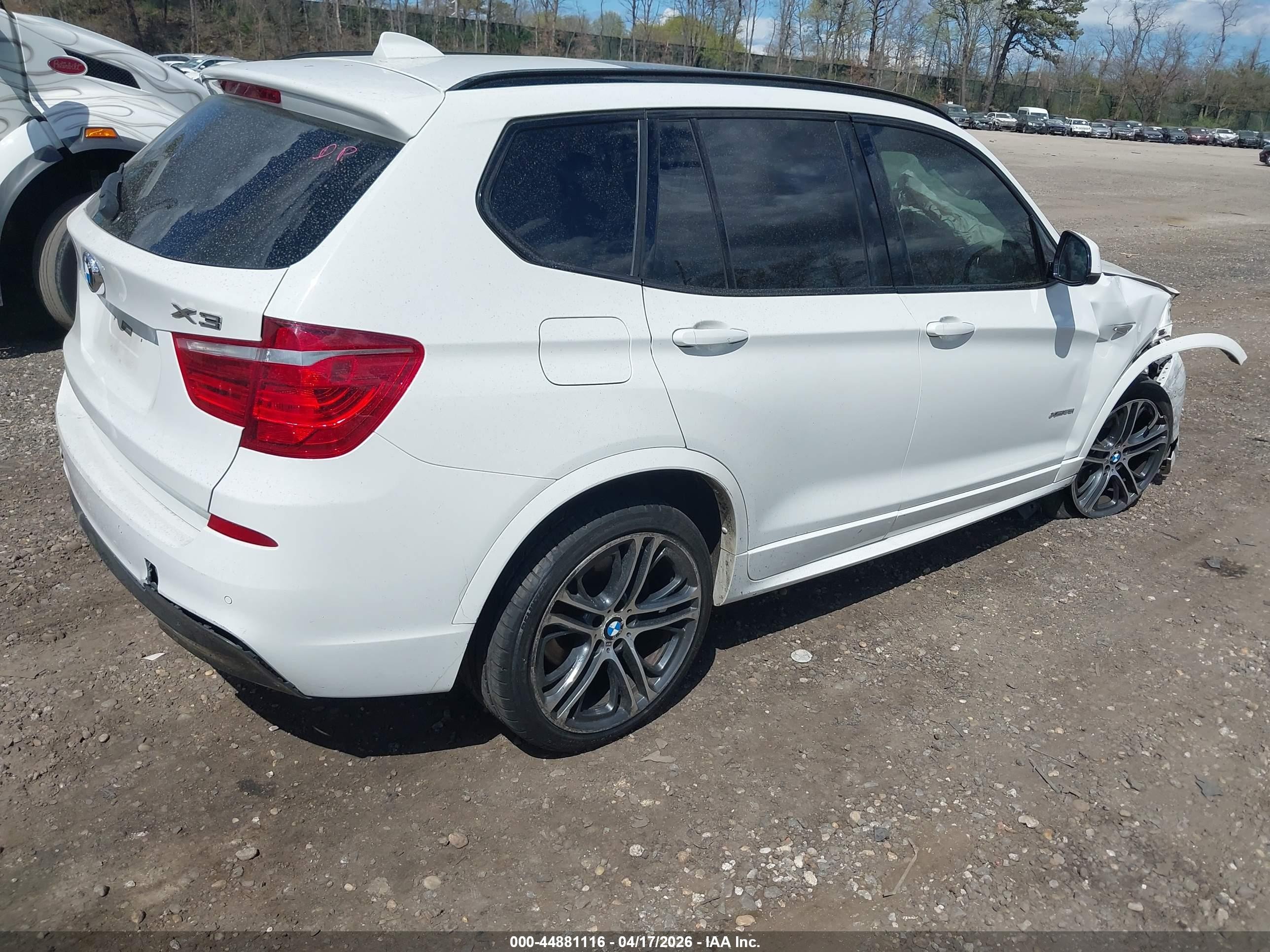 2015 Bmw X3 Xdrive35i White vin: 5UXWX7C53F0K32153