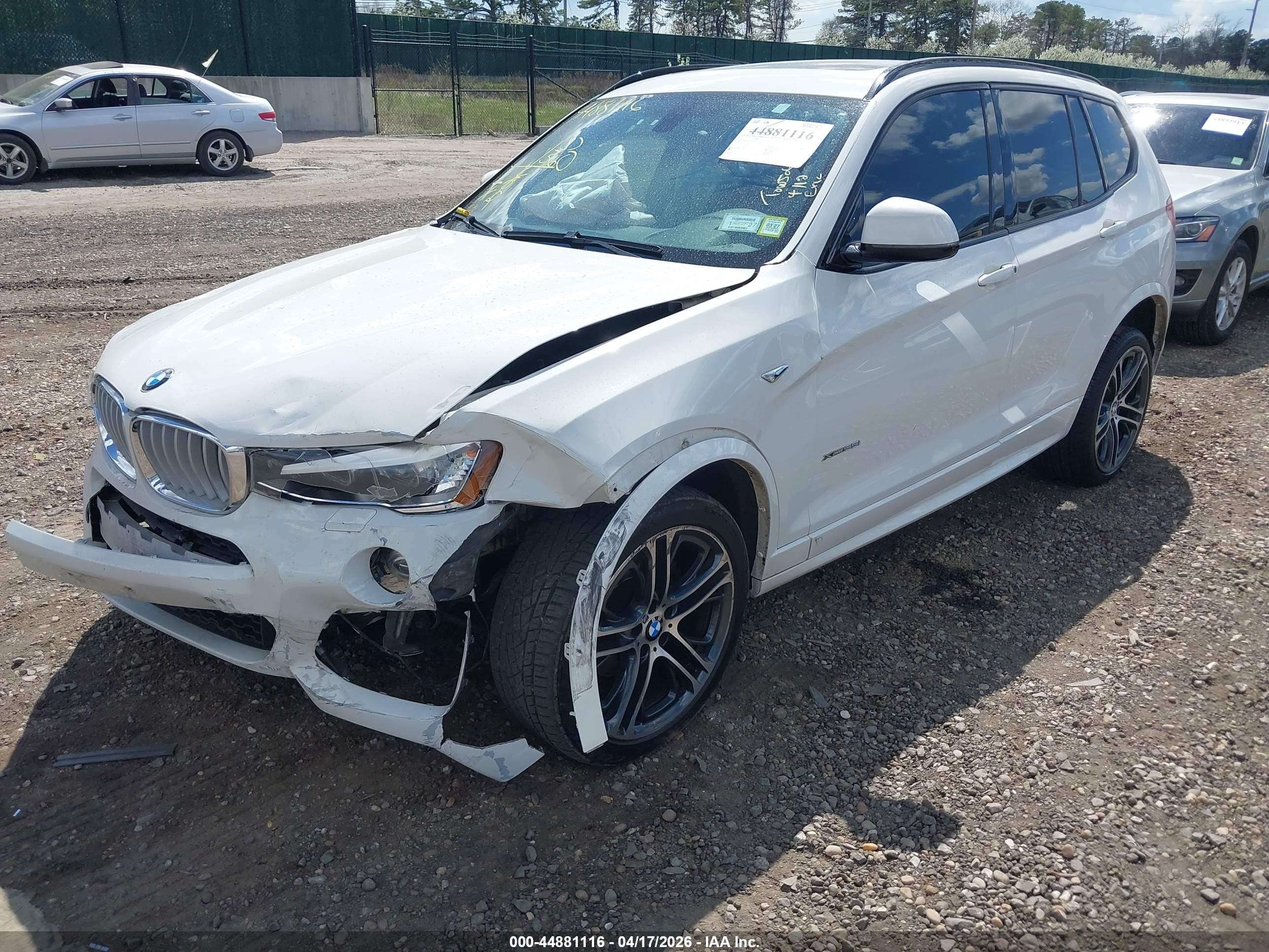 2015 Bmw X3 Xdrive35i White vin: 5UXWX7C53F0K32153