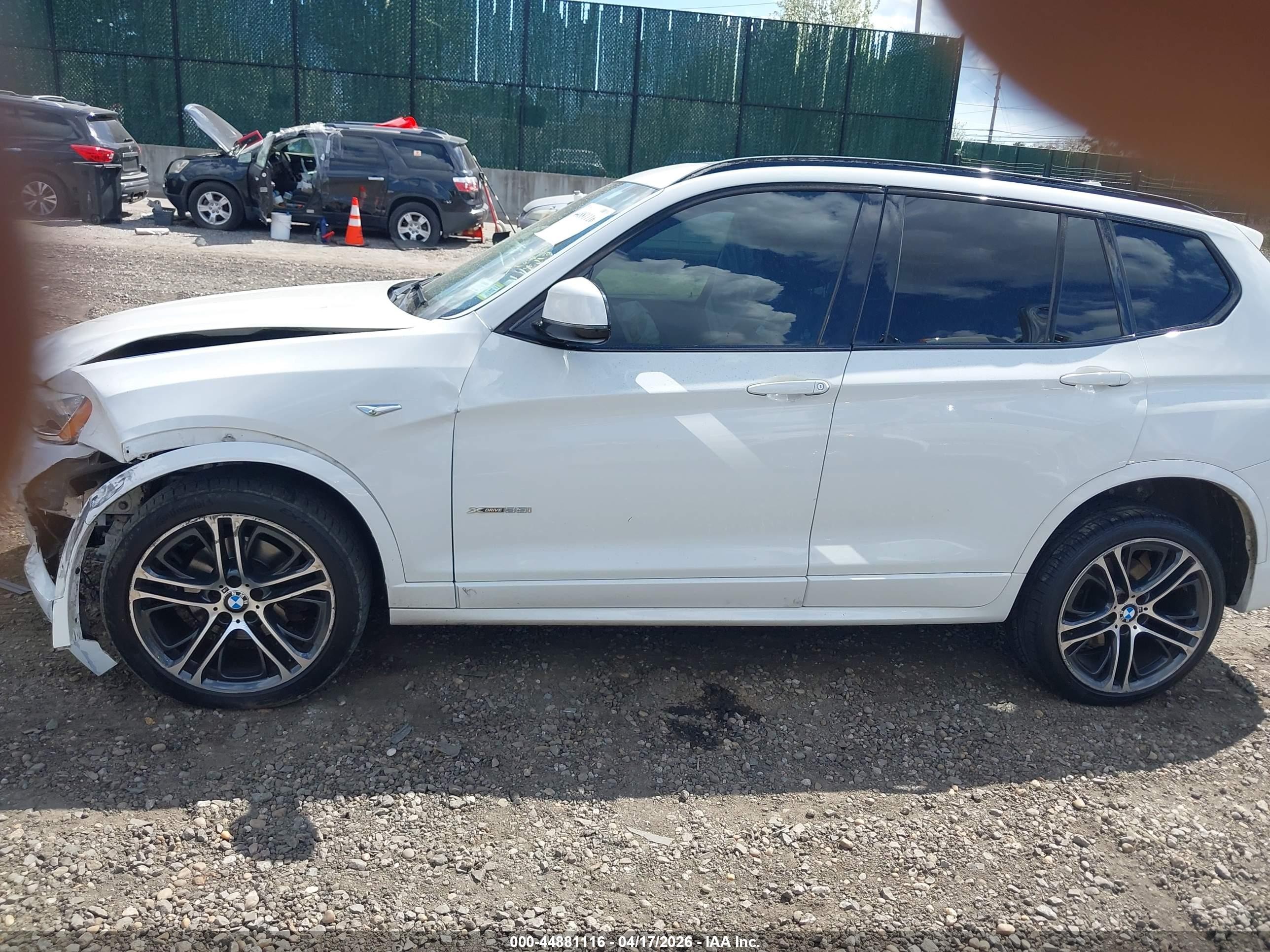 2015 Bmw X3 Xdrive35i White vin: 5UXWX7C53F0K32153