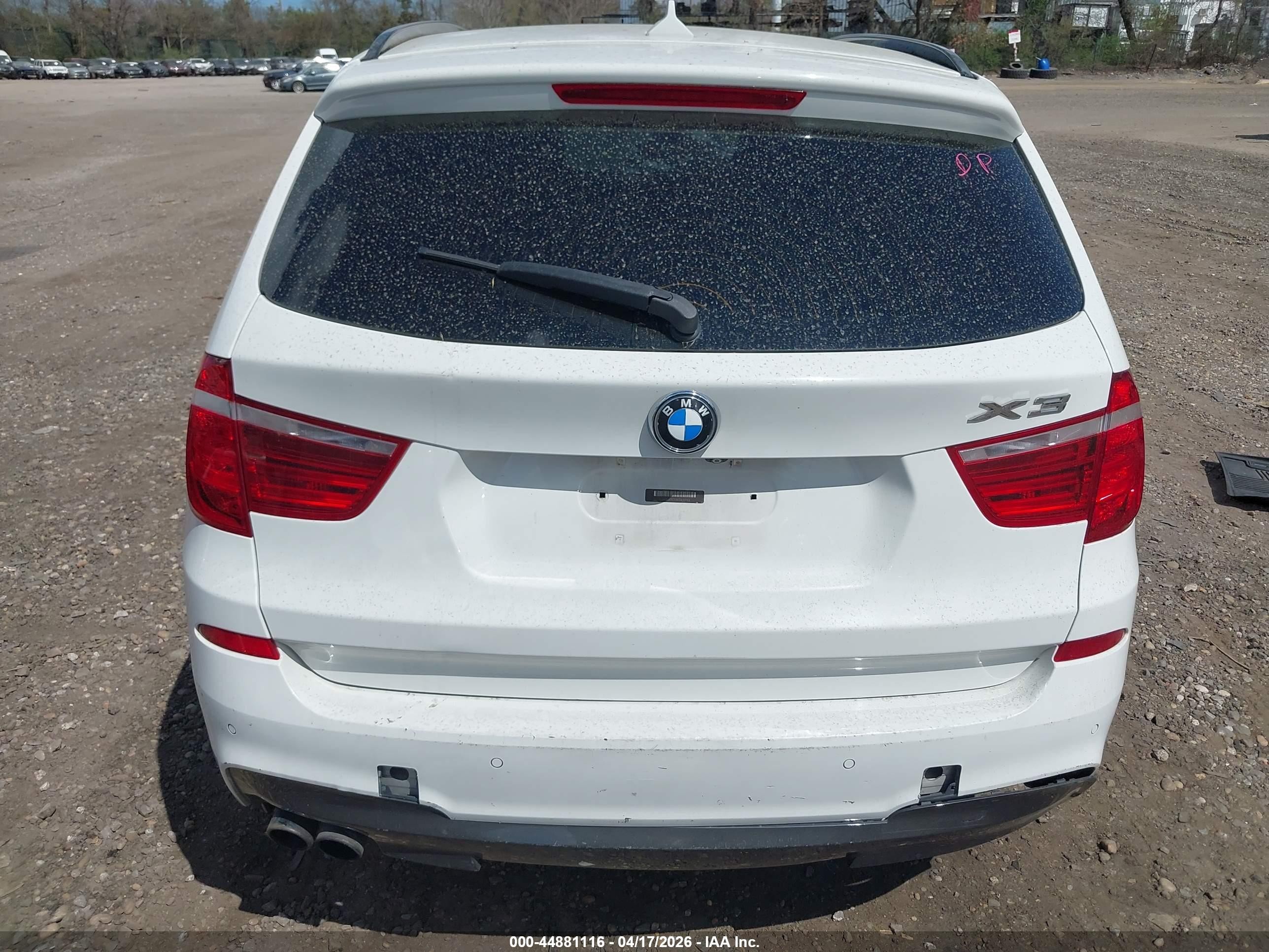2015 Bmw X3 Xdrive35i White vin: 5UXWX7C53F0K32153