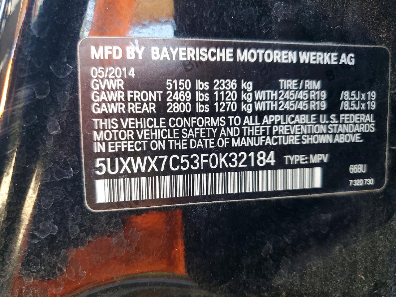 2015 Bmw X3 Xdrive35i Black vin: 5UXWX7C53F0K32184