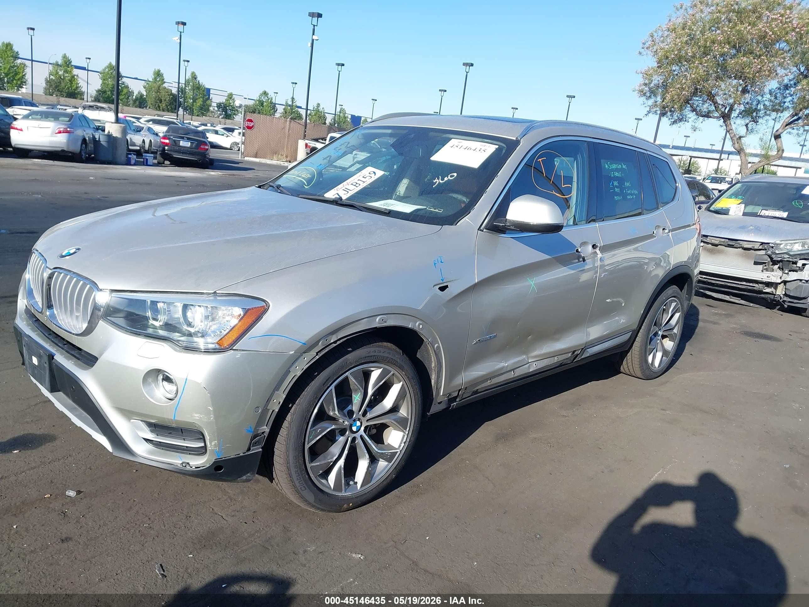 2015 Bmw X3 Xdrive35i Champagne vin: 5UXWX7C53F0K33920