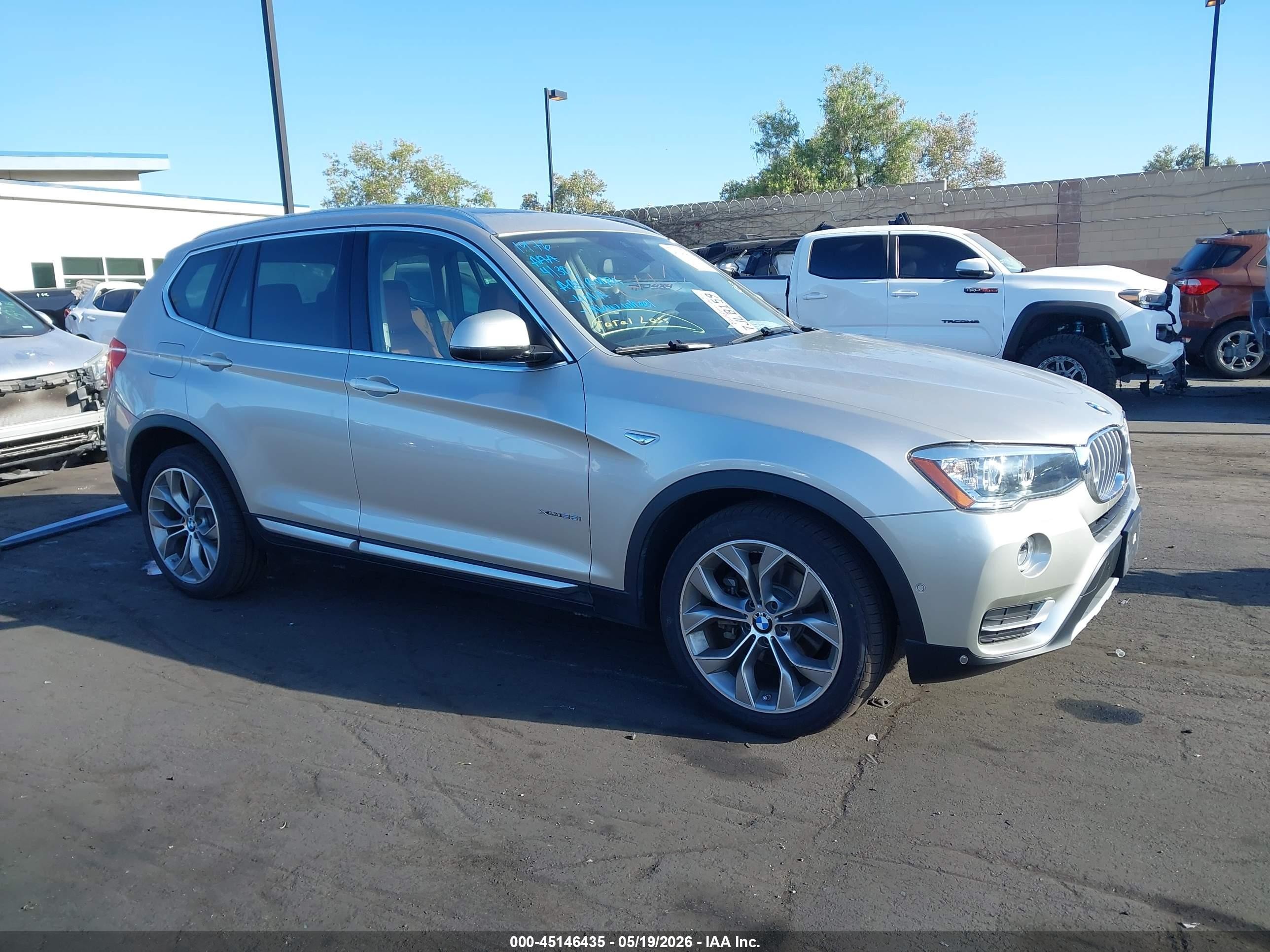 2015 Bmw X3 Xdrive35i Champagne vin: 5UXWX7C53F0K33920