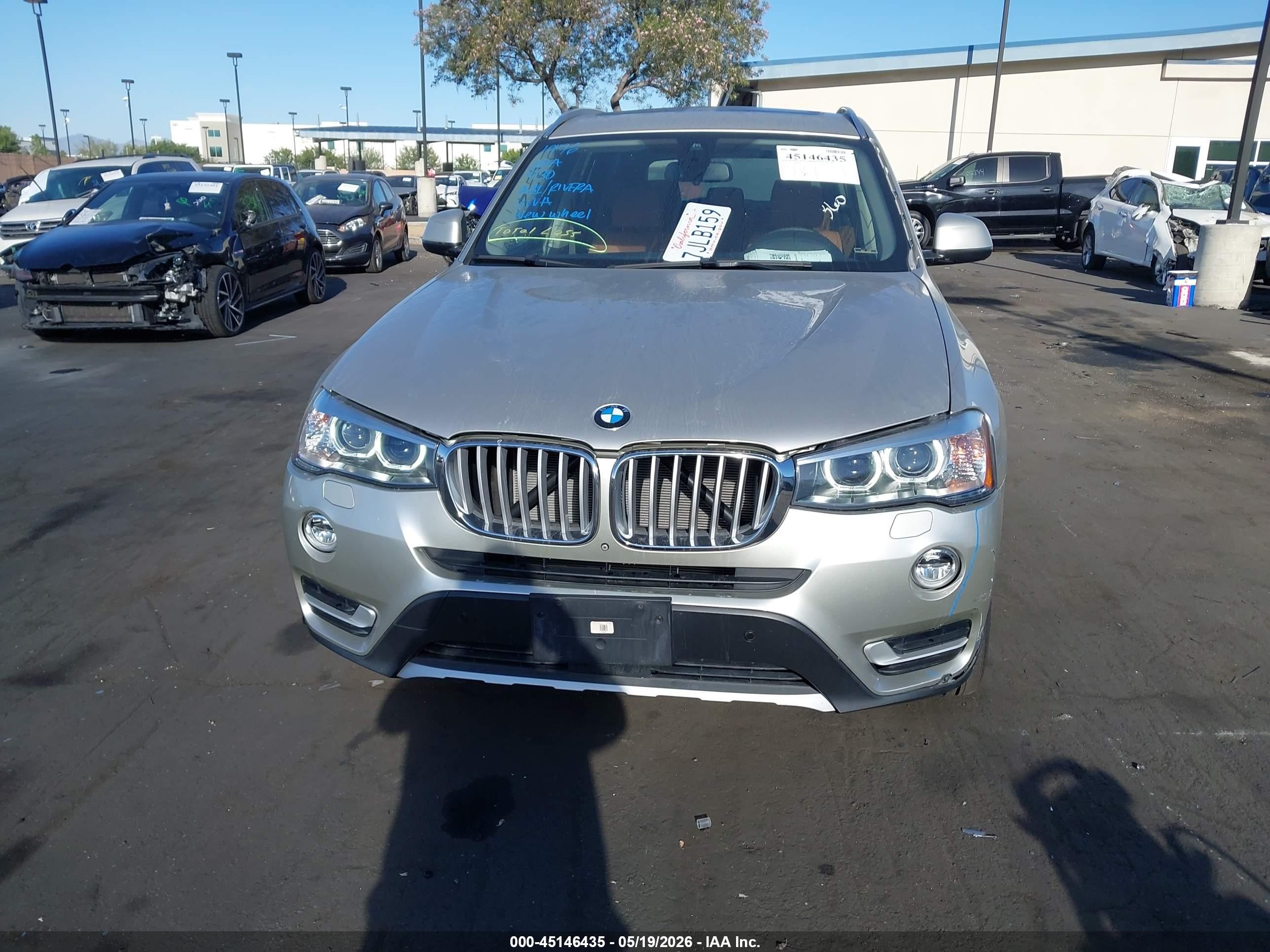 2015 Bmw X3 Xdrive35i Champagne vin: 5UXWX7C53F0K33920