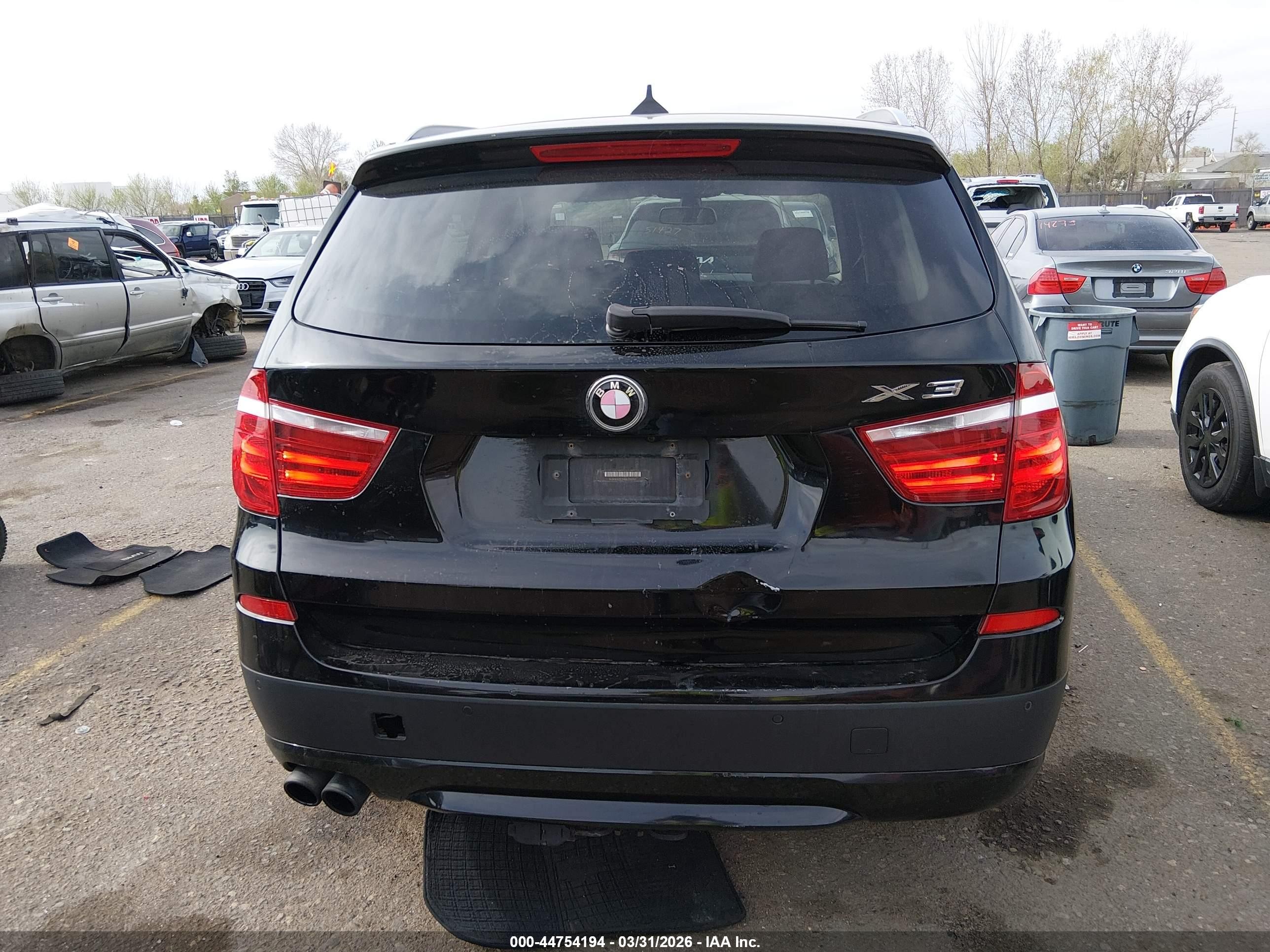 2011 Bmw X3 Xdrive35i Black vin: 5UXWX7C54BL730757