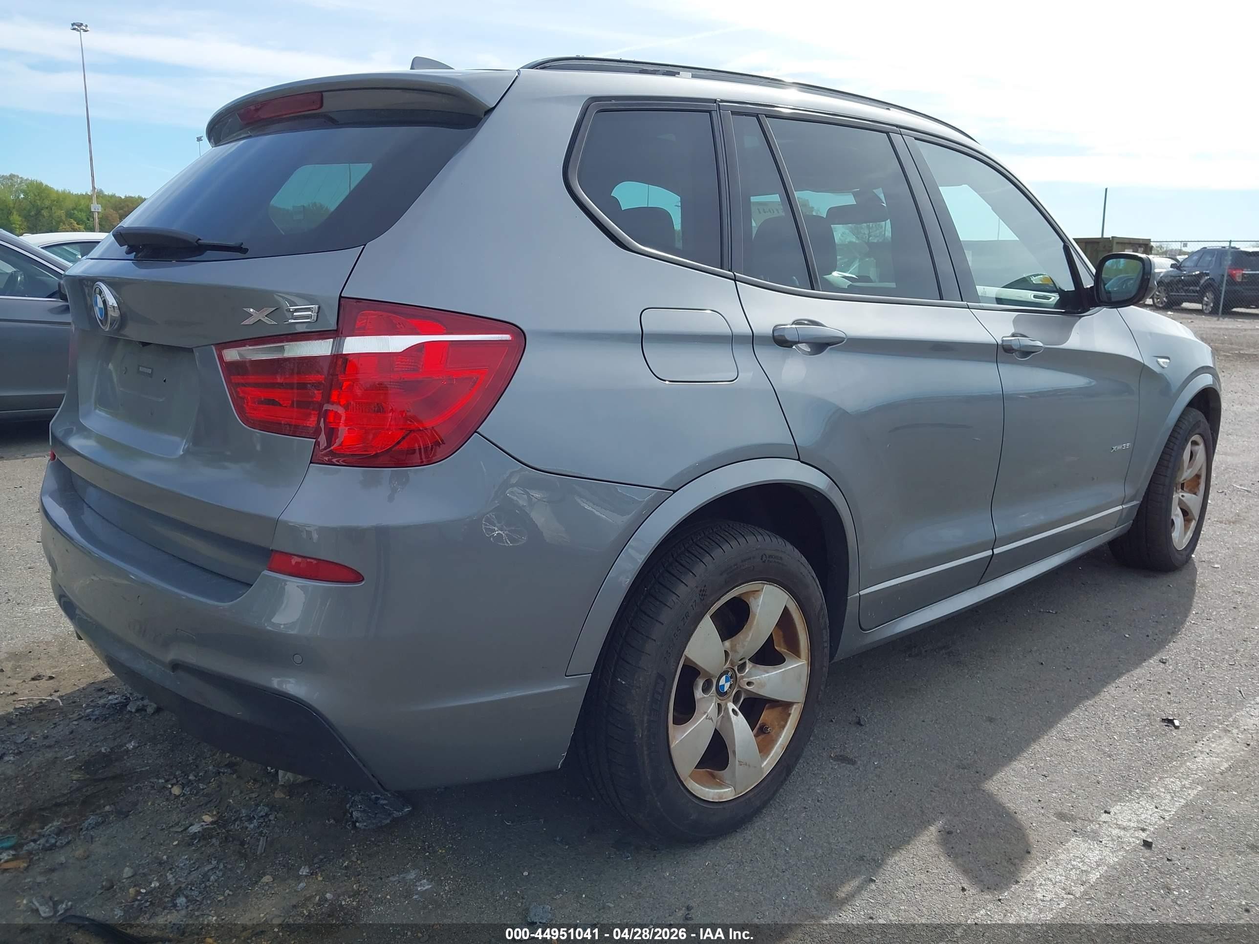 2011 Bmw X3 Xdrive35i Gray vin: 5UXWX7C54BL732475