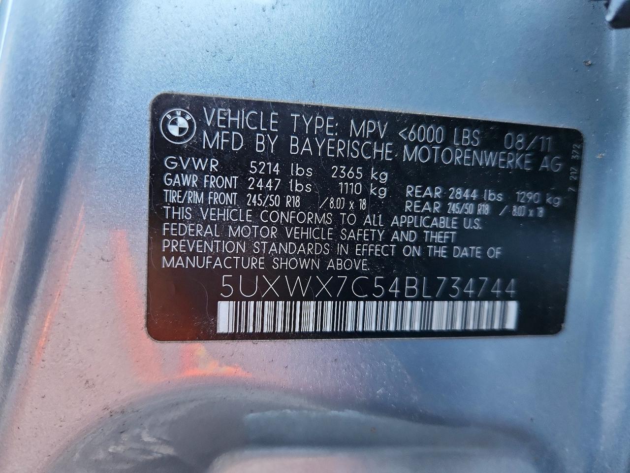 2011 Bmw X3 Xdrive35i Gray vin: 5UXWX7C54BL734744