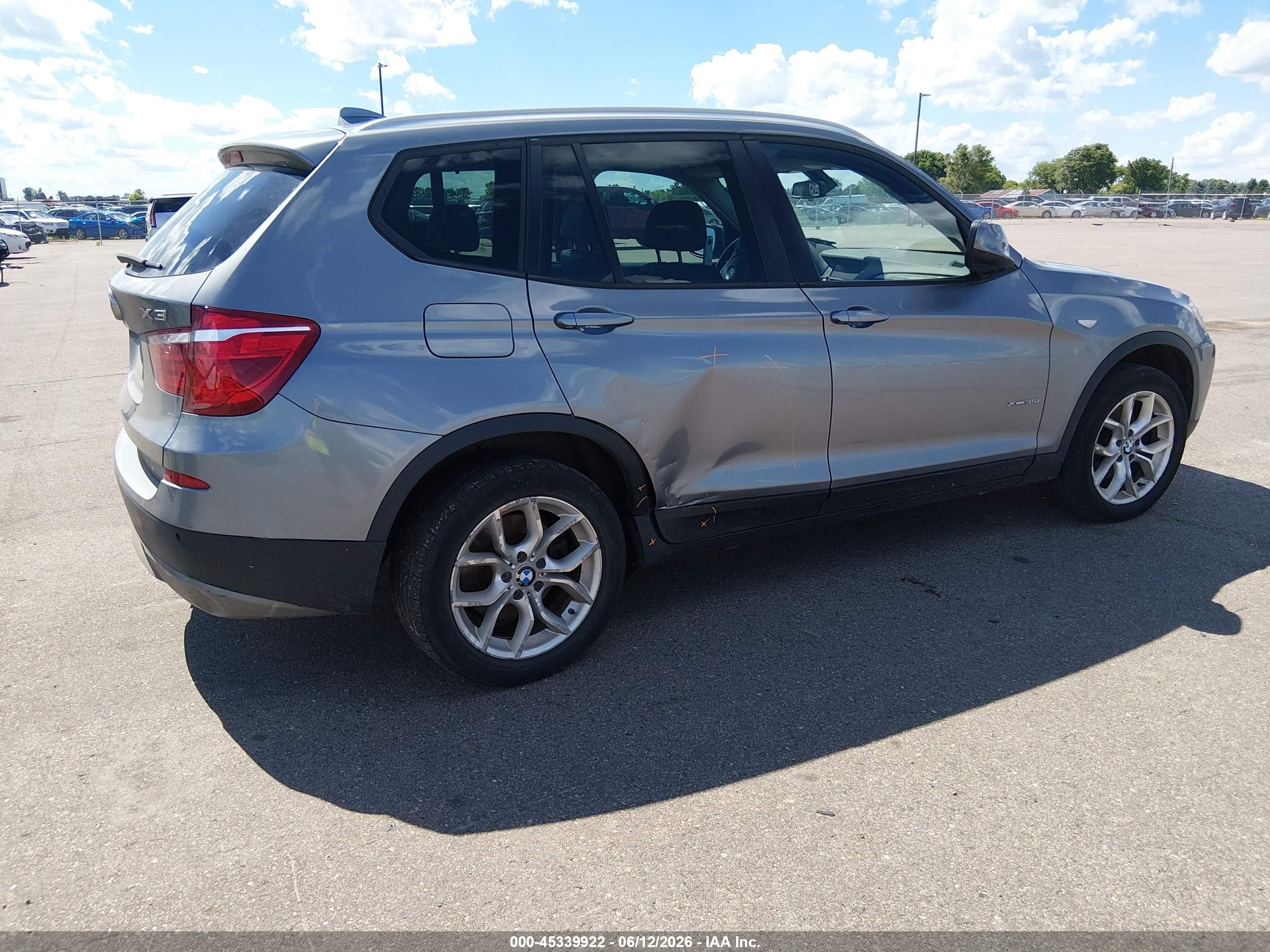 2013 Bmw X3 Xdrive35i Silver vin: 5UXWX7C54DL978719