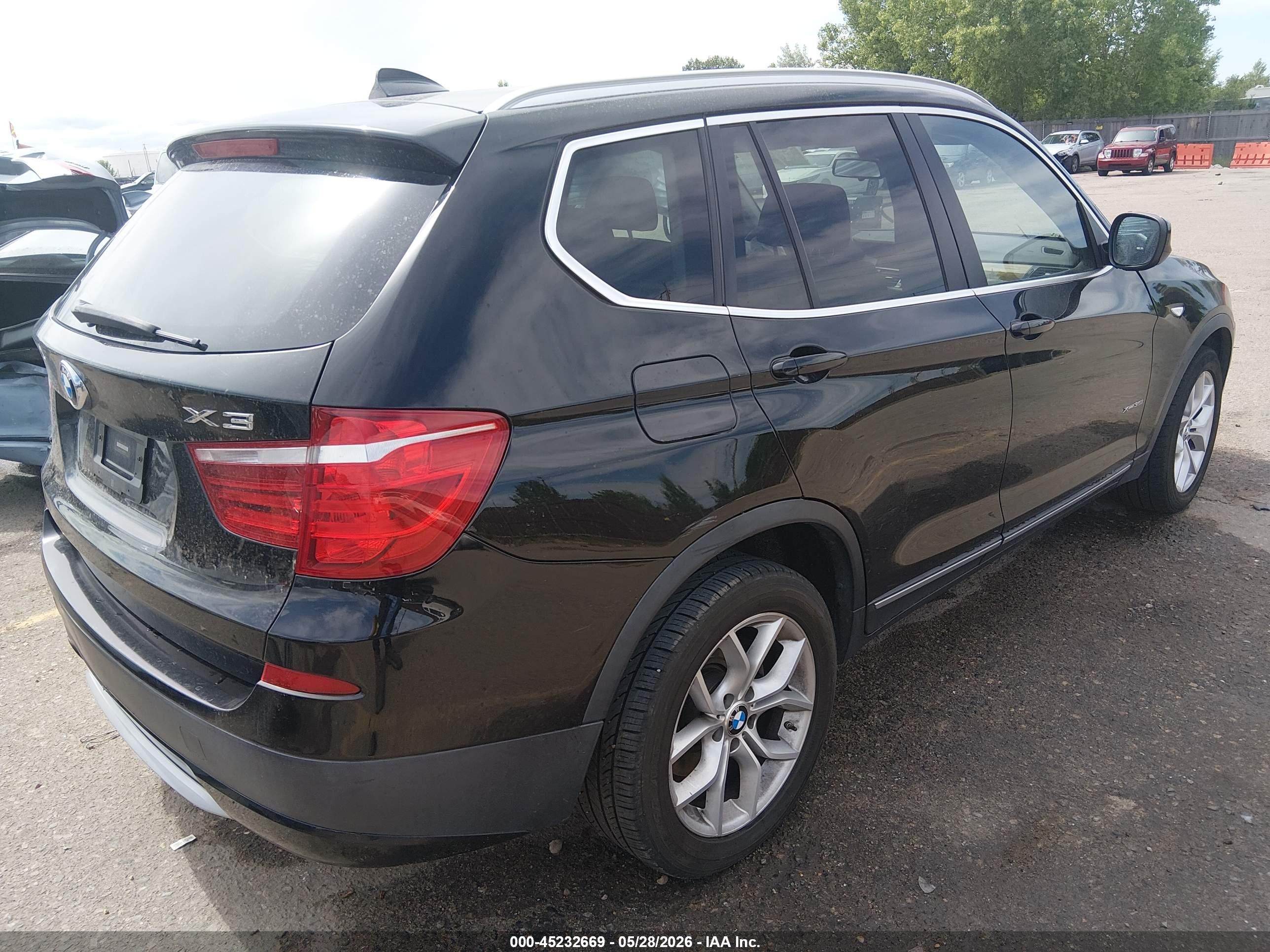 2011 Bmw X3 Xdrive35i Black vin: 5UXWX7C55BL731139