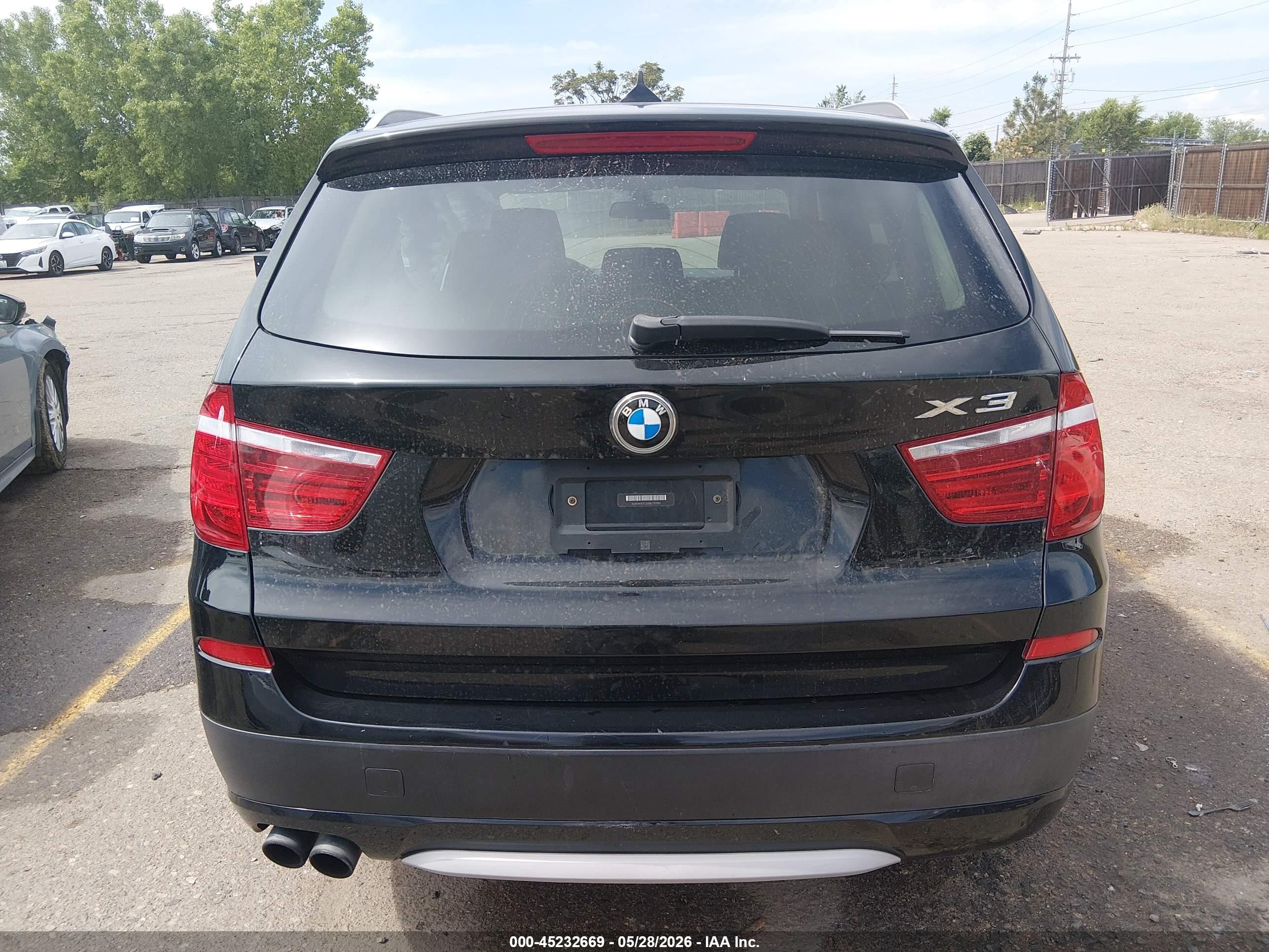 2011 Bmw X3 Xdrive35i Black vin: 5UXWX7C55BL731139