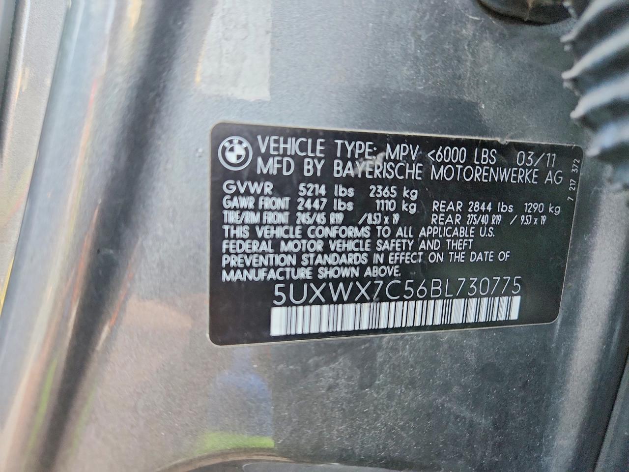 2011 Bmw X3 Xdrive35i Gray vin: 5UXWX7C56BL730775