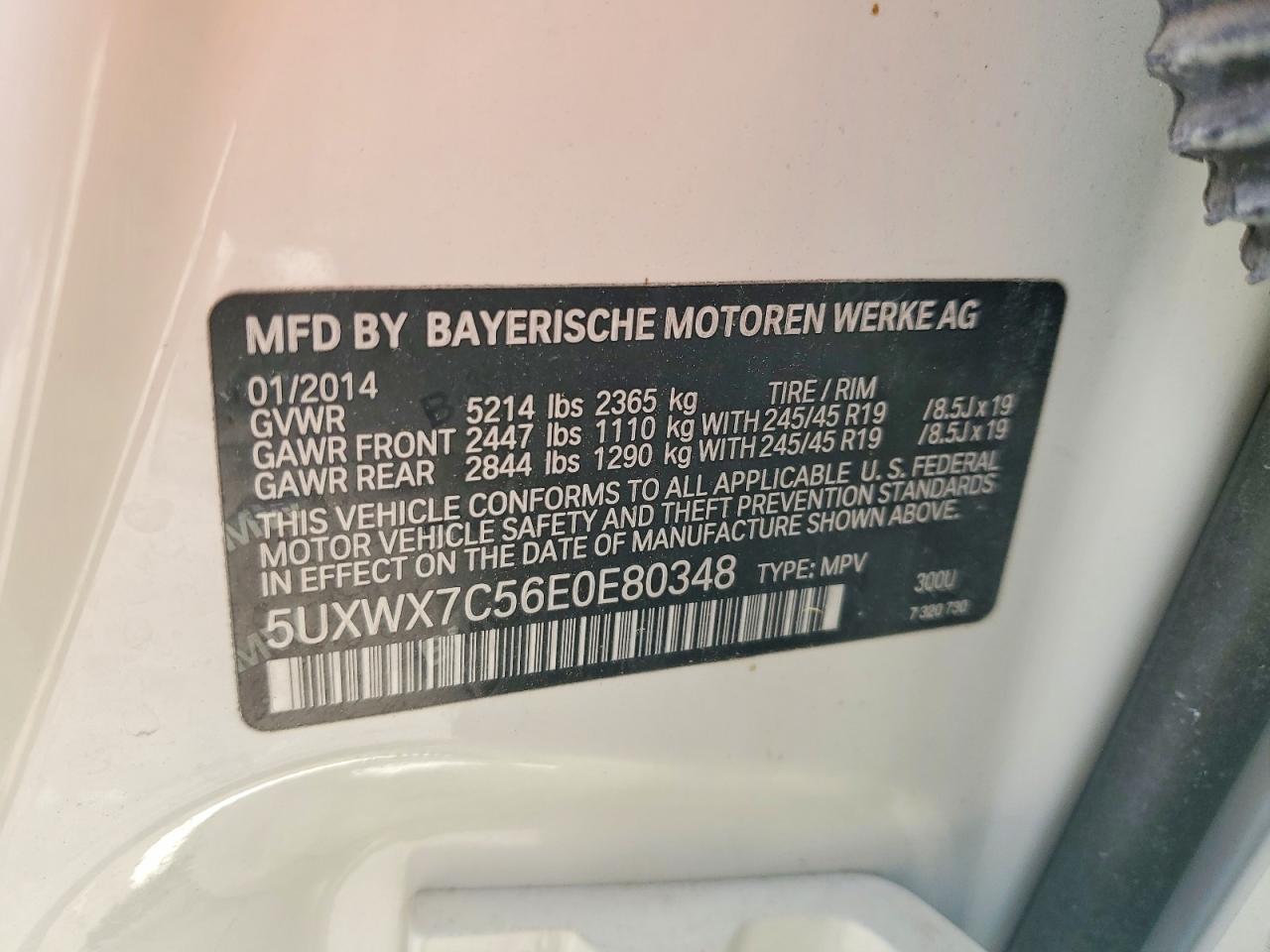2014 Bmw X3 Xdrive35i White vin: 5UXWX7C56E0E80348
