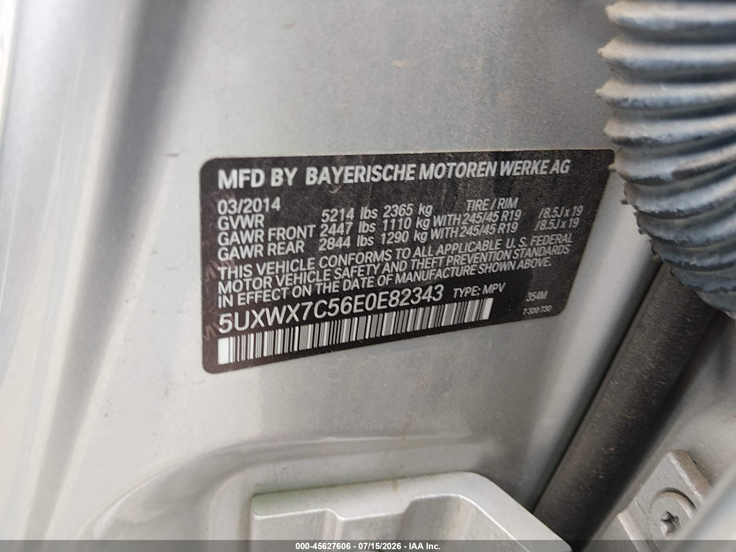 2014 Bmw X3 Xdrive35i Silver vin: 5UXWX7C56E0E82343